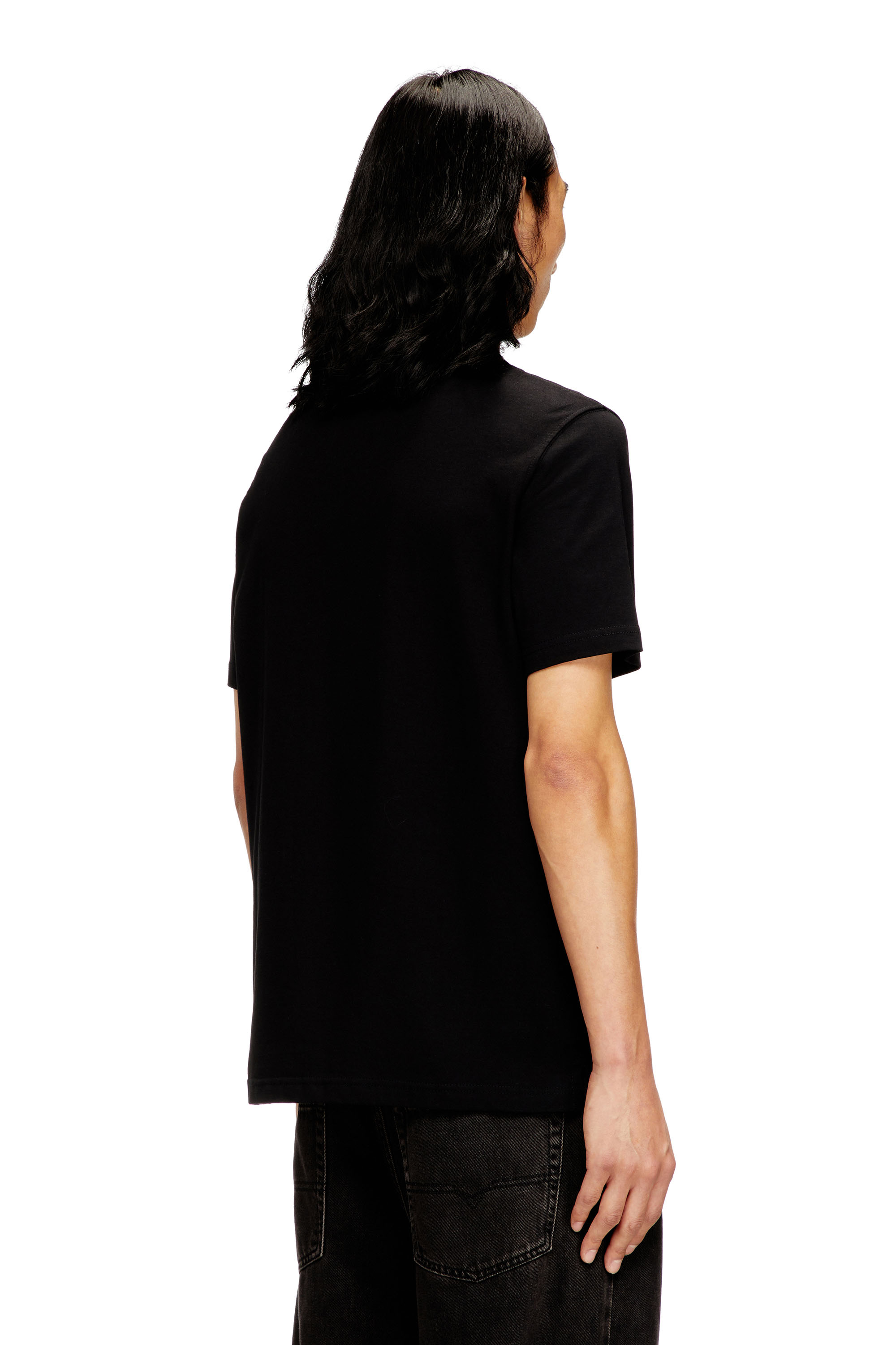 Diesel - T-ADJUST-OD, Male's T-shirt with metallic Oval D in ブラック - 4
