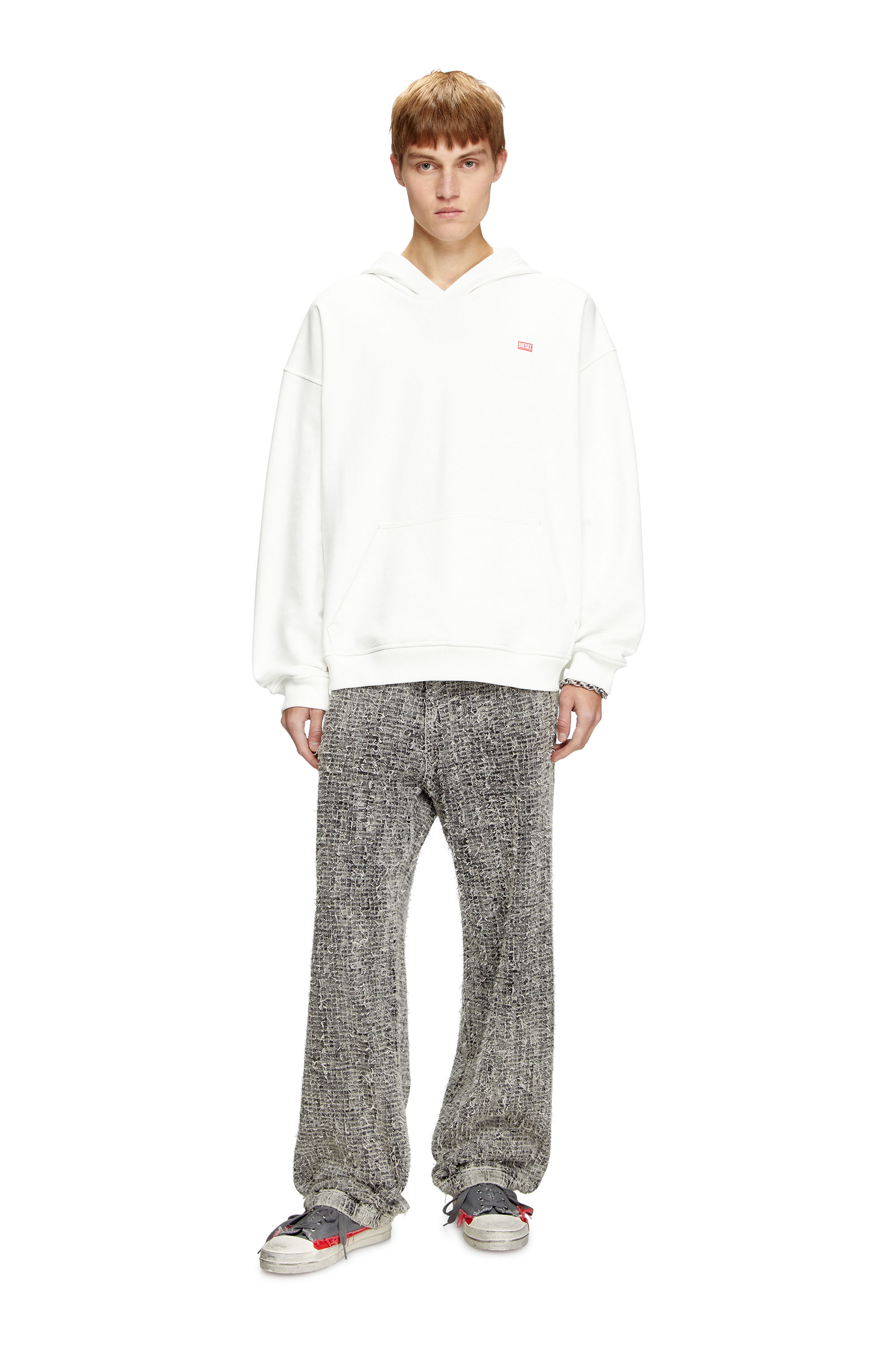 Diesel - S-BOXT-HOOD-R11, Male's Hoodie with runway set print in ホワイト - 2