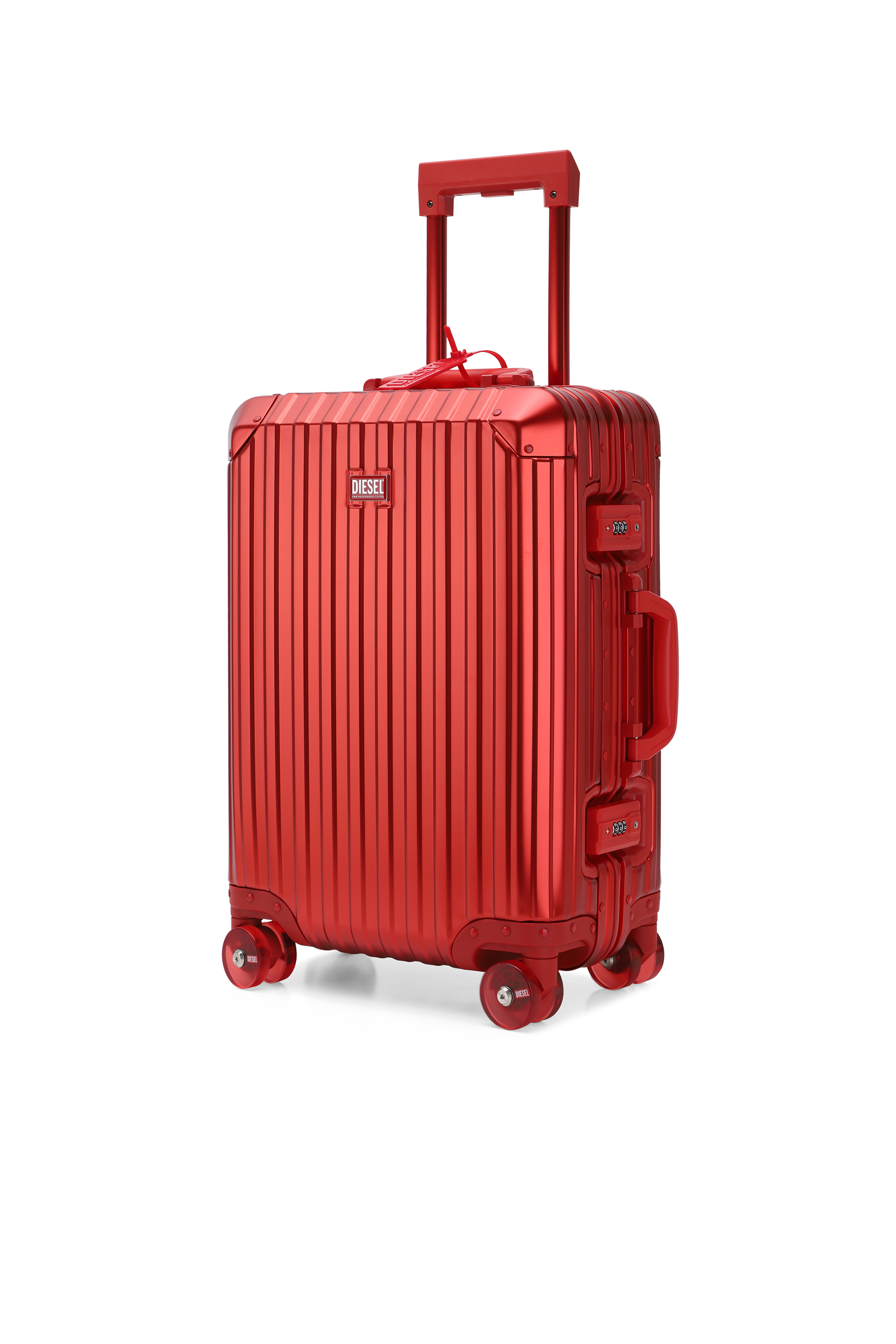 Diesel - DIESEL ALUMINUM TROLLEY- DSL002, Unisex's Aluminum Carry-On Luggage 20" in レッド - 5