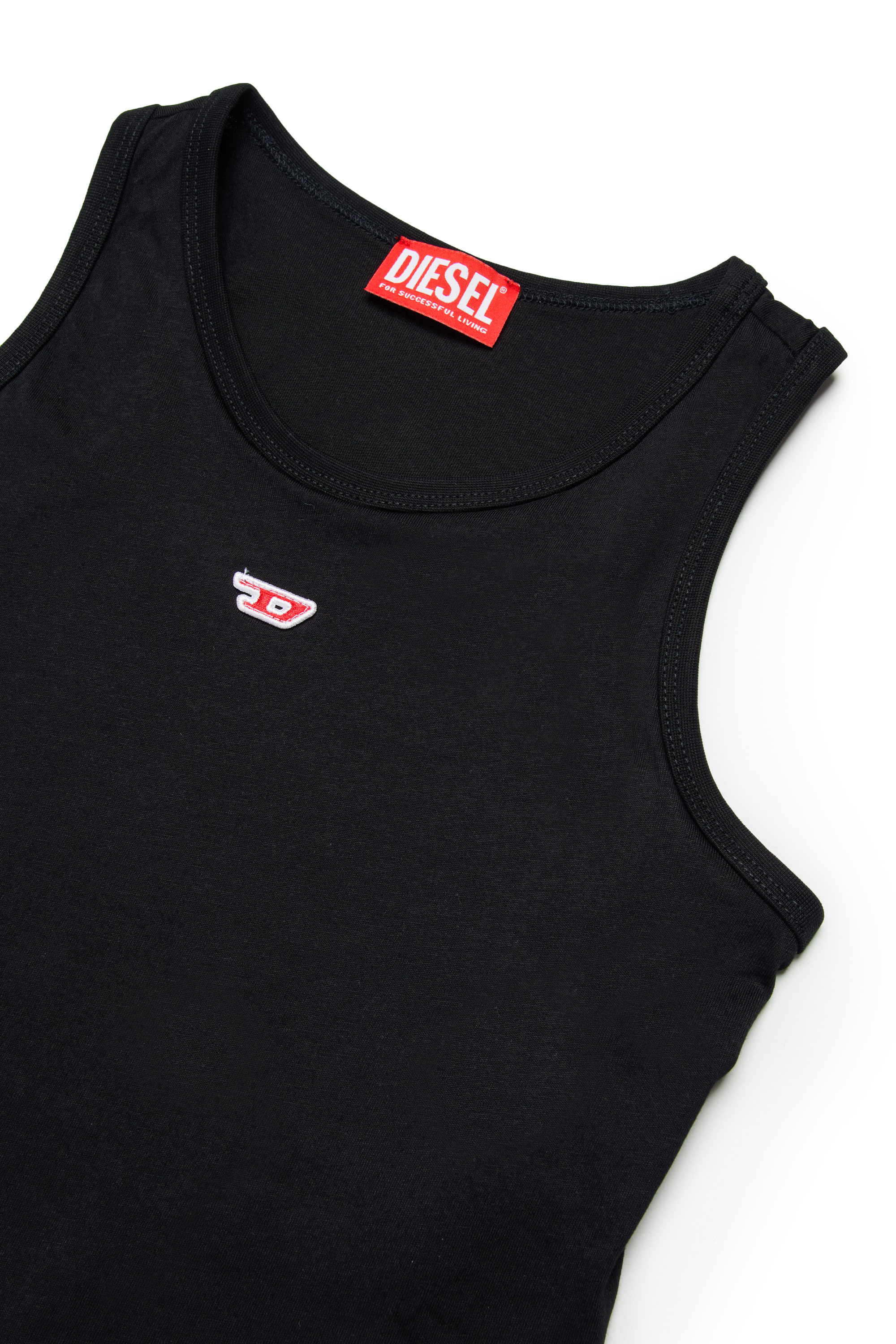 Diesel - TASPYRD, Female's Tank top with D logo patch in ブラック - 3