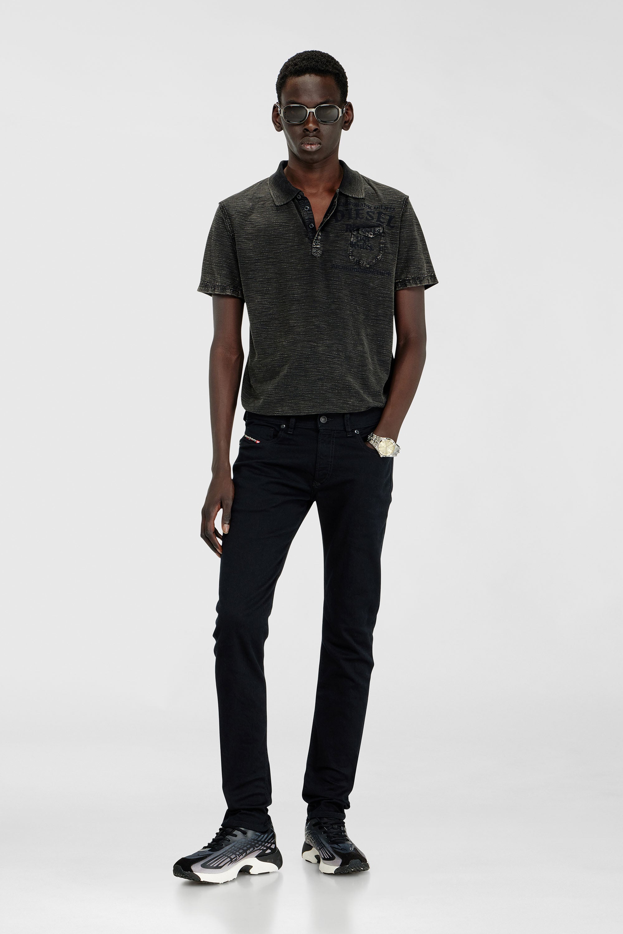 Diesel - Male's Skinny Jeans 1979 Sleenker 09C51, ブラック/ダークグレー - 1