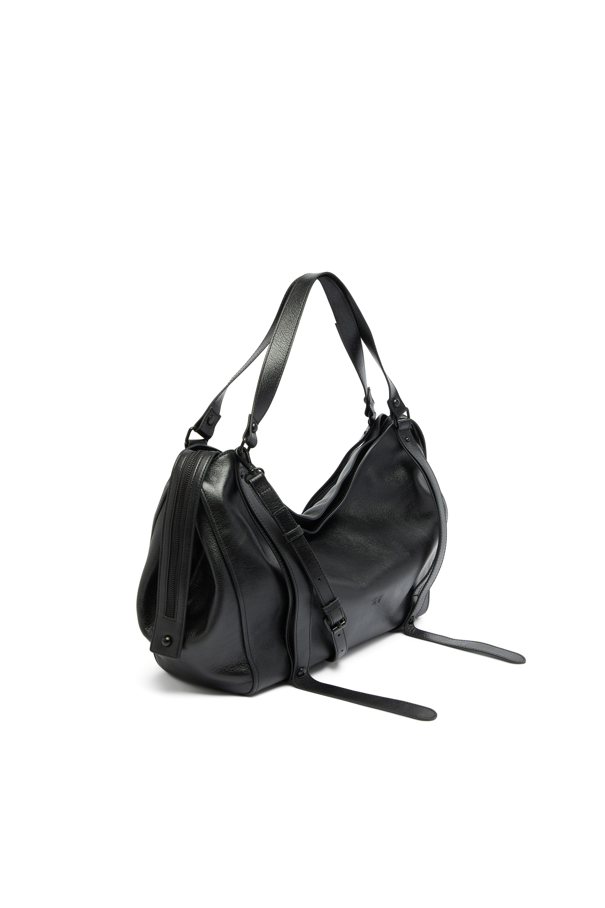 Diesel - D-ONE TOPHANDLE L, Unisex's D-One-Large top-handle bag in leather in ブラック - 4