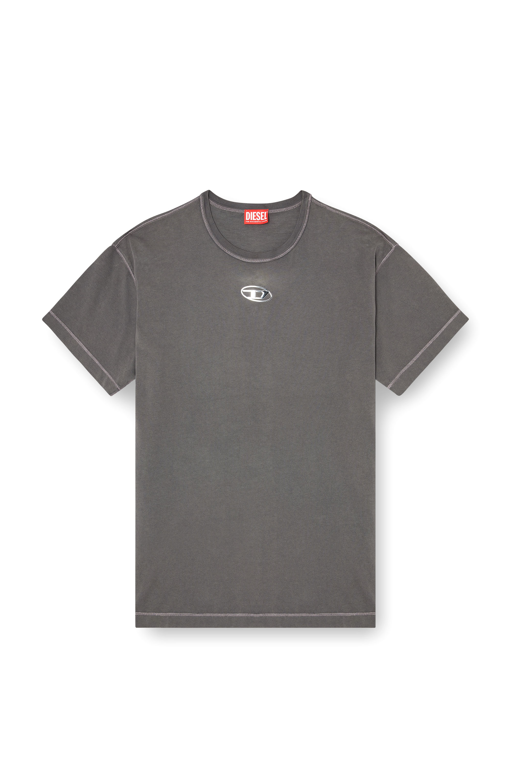 Diesel - T-NORM-IOD, Male's クルーネックTシャツ in グレー - 2
