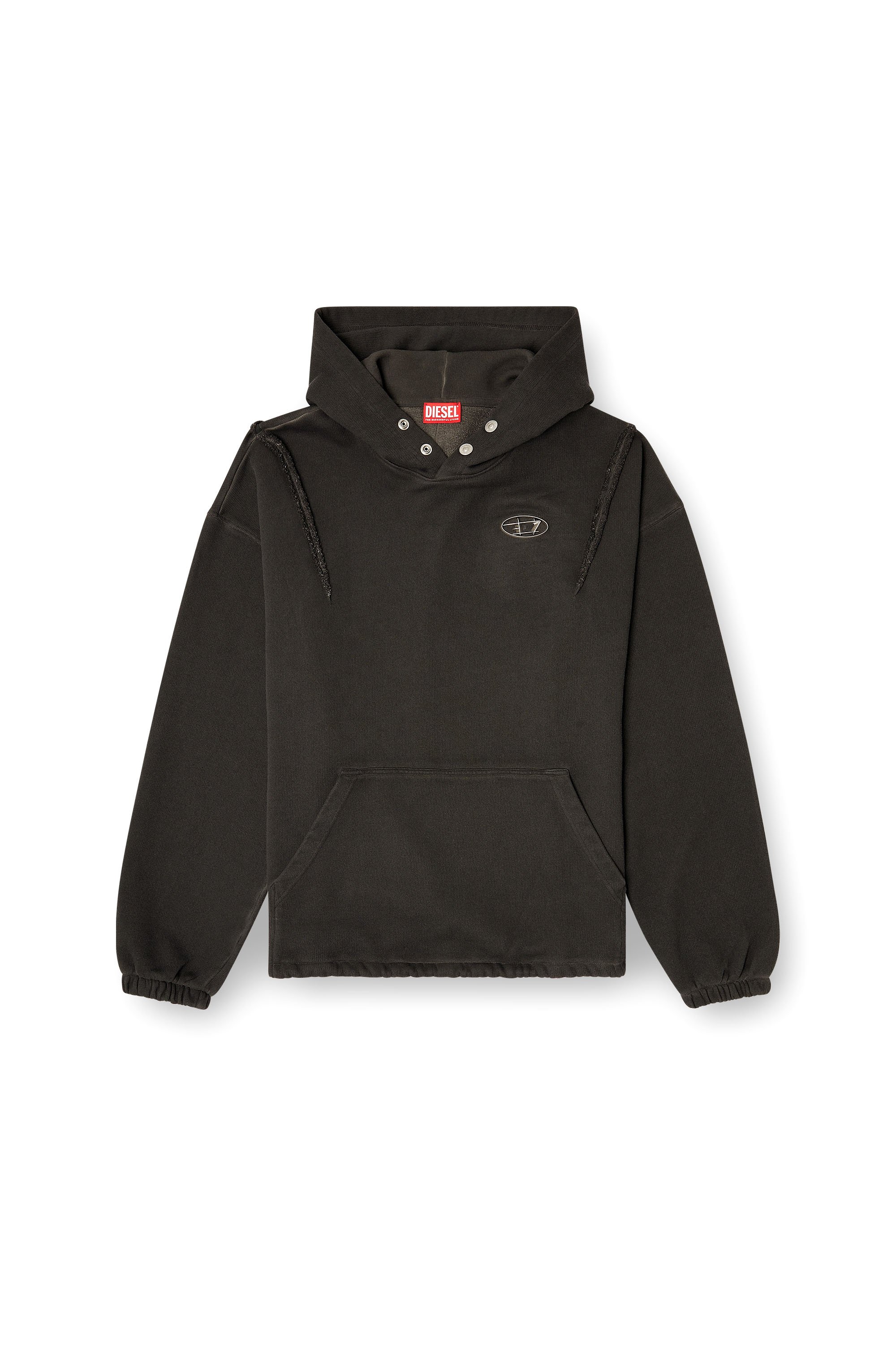 Diesel - S-THUG-HOODIE, Unisex's Hoodie with faded effect in ブラック - 3