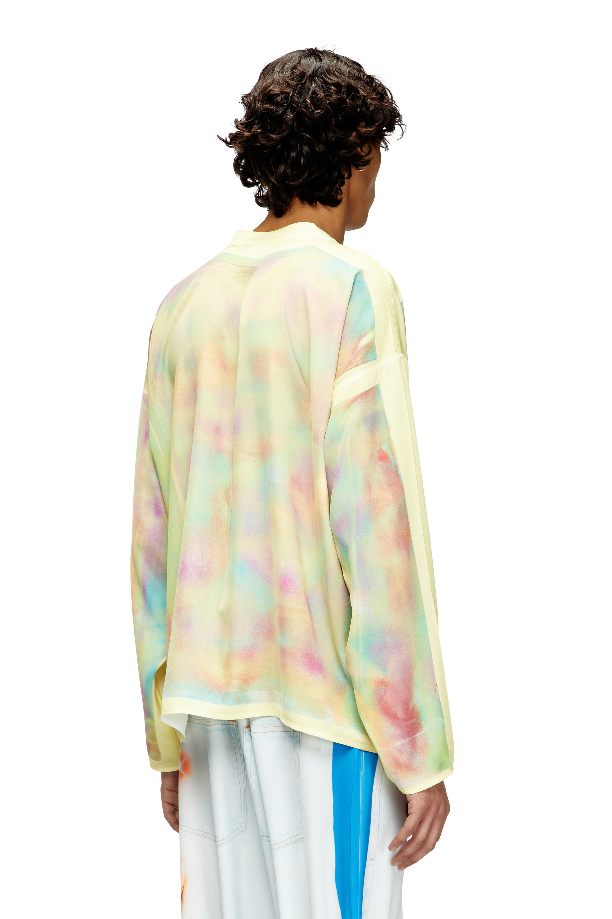 Diesel - T-OLAVI-A-SER-GRAFFITI-CHI, Unisex's Henley top with graffiti print in イエロー - 3