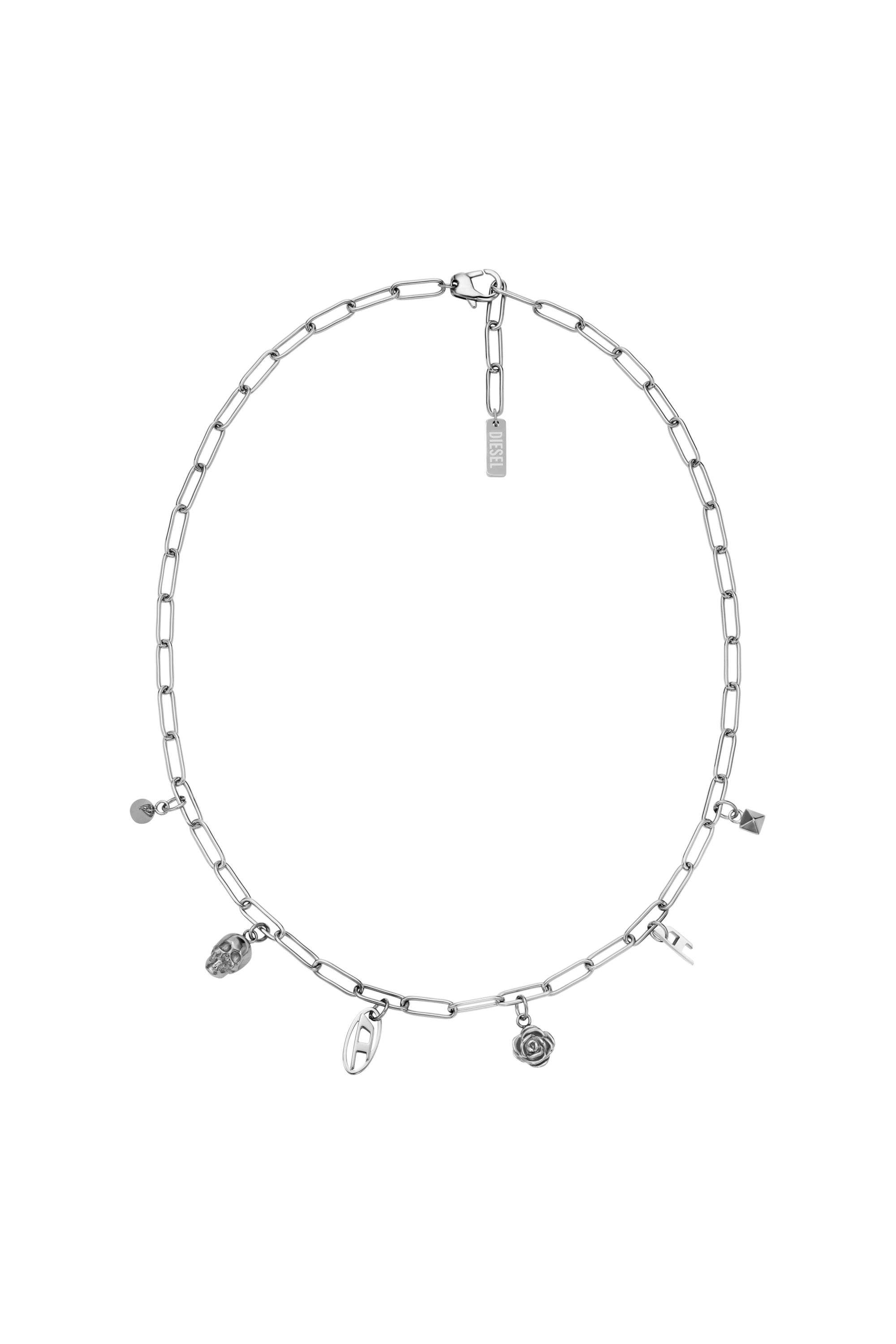 Diesel - DX1605040, Unisex's Stainless Steel Charm Necklace in シルバー - 1