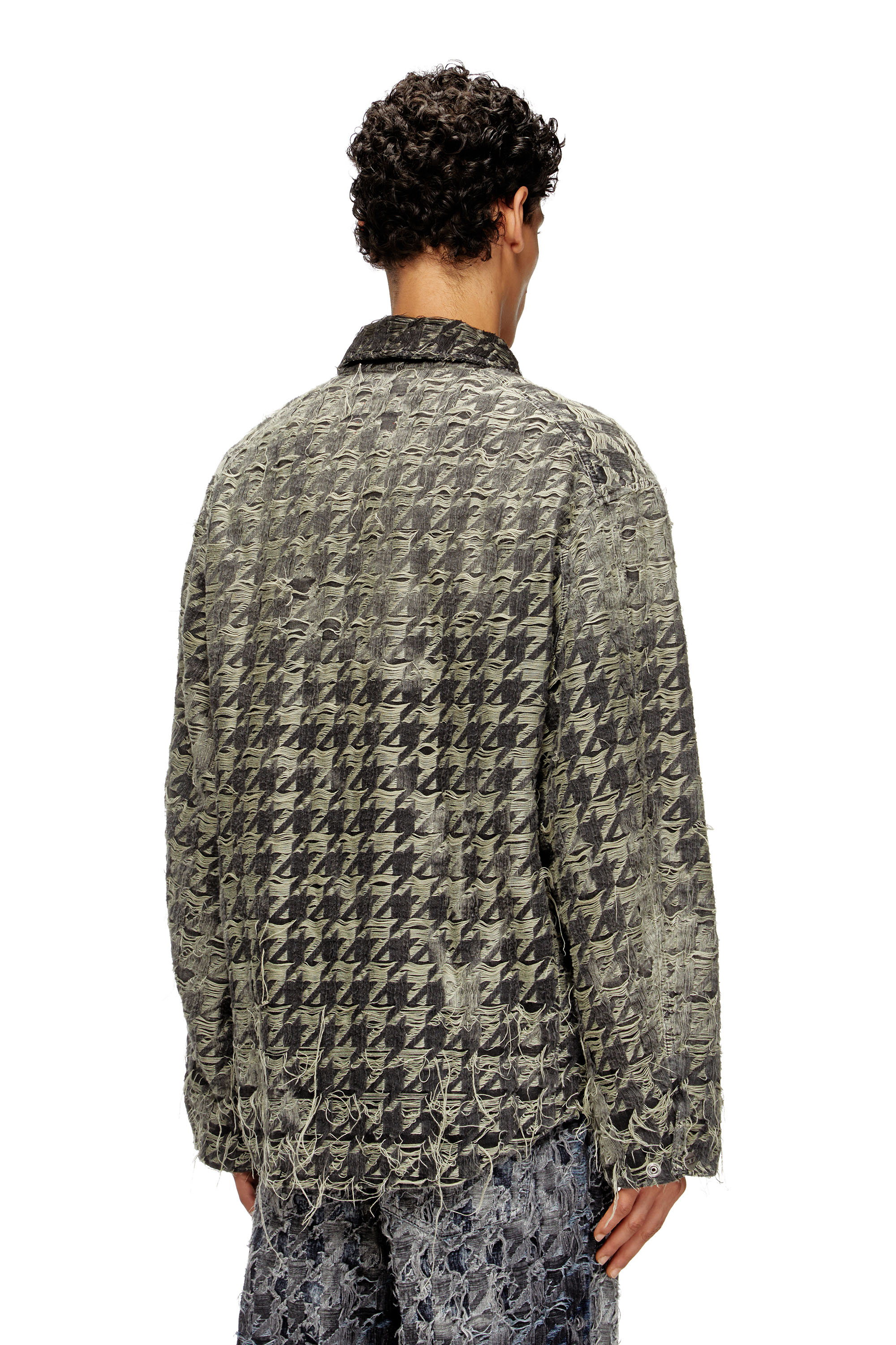 Diesel - D-ELMO-FSH, Male's Jacket in houndstooth-weave denim in ブラック - 4