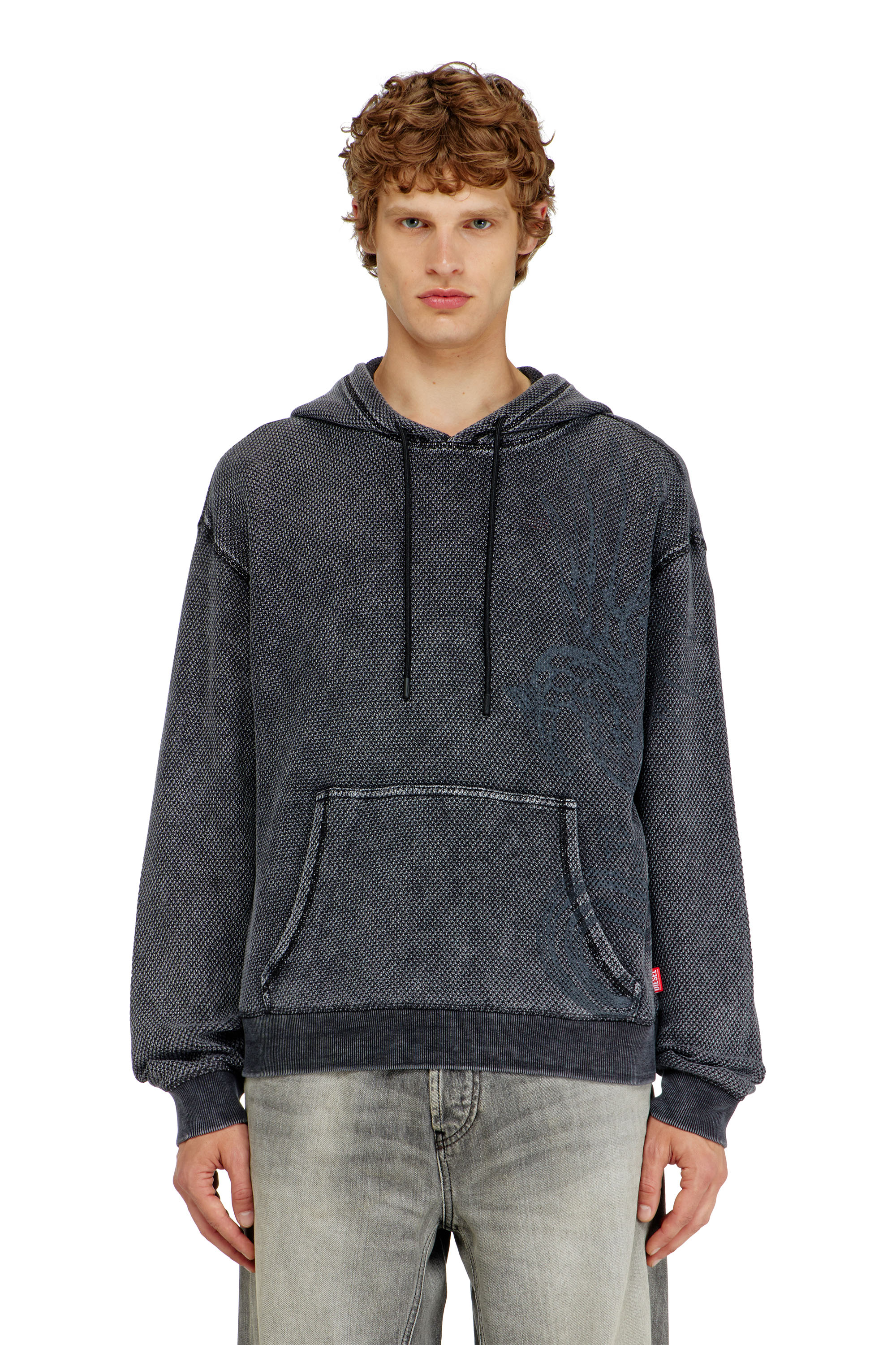 Diesel - S-NORM-HOOD-AA1, Male's プルオーバーパーカー in ダークグレー - 1