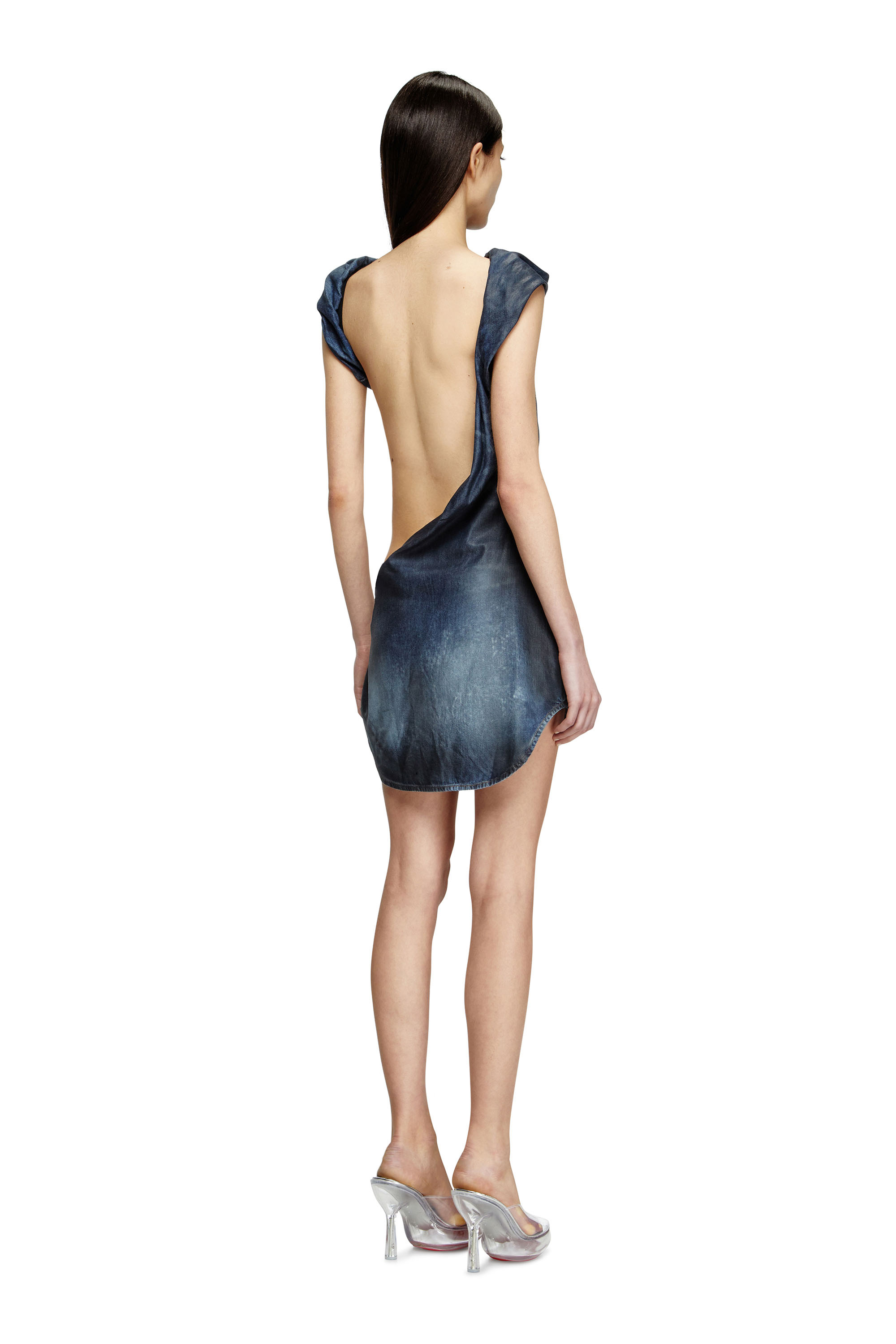Diesel - DE-BREY-FSG, Female's Dress in glossy coated Tencel denim in ブラック - 3