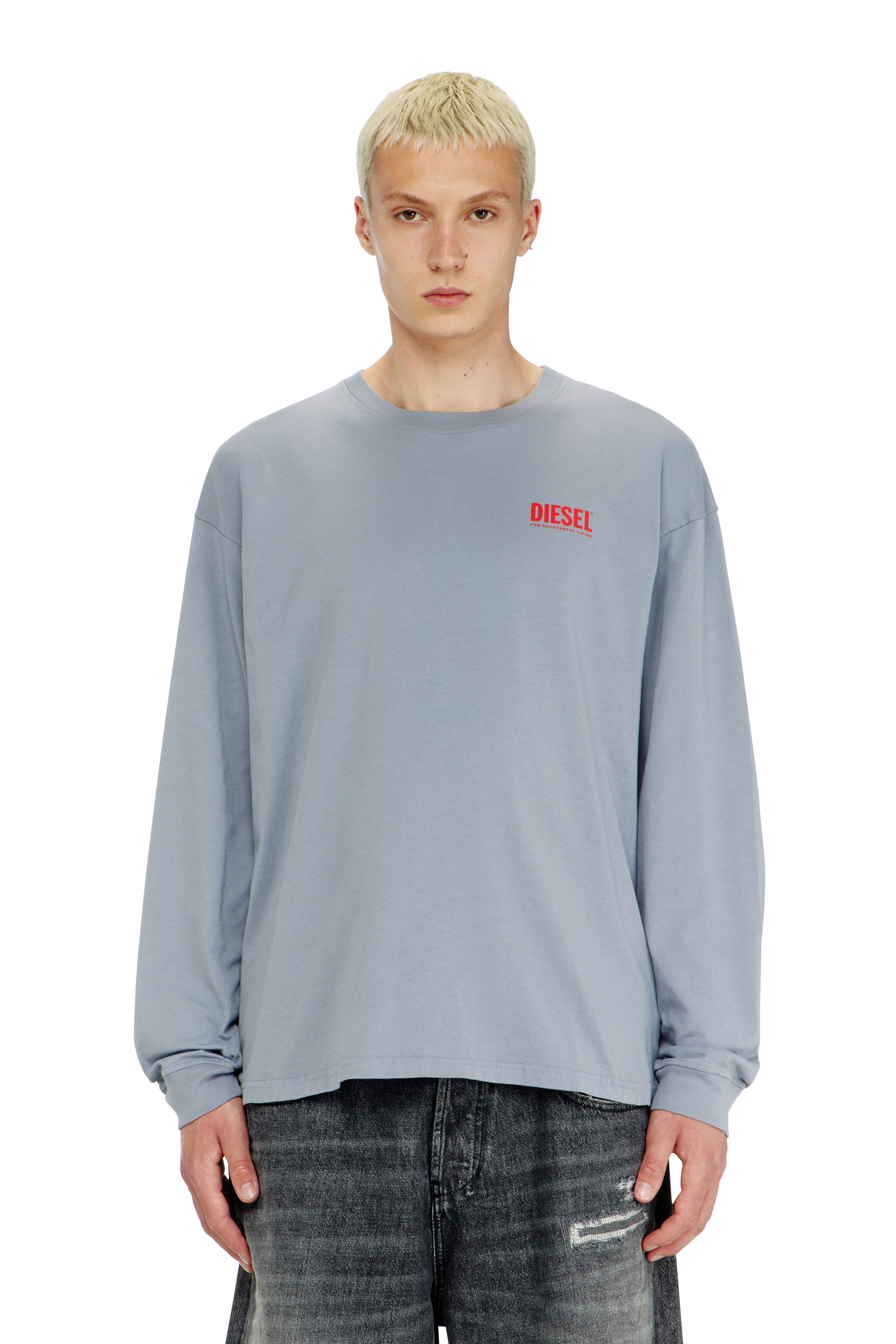 Diesel - T-BOXT-LS-BISK, Male's 長袖Tシャツ in ライトブルー - 3