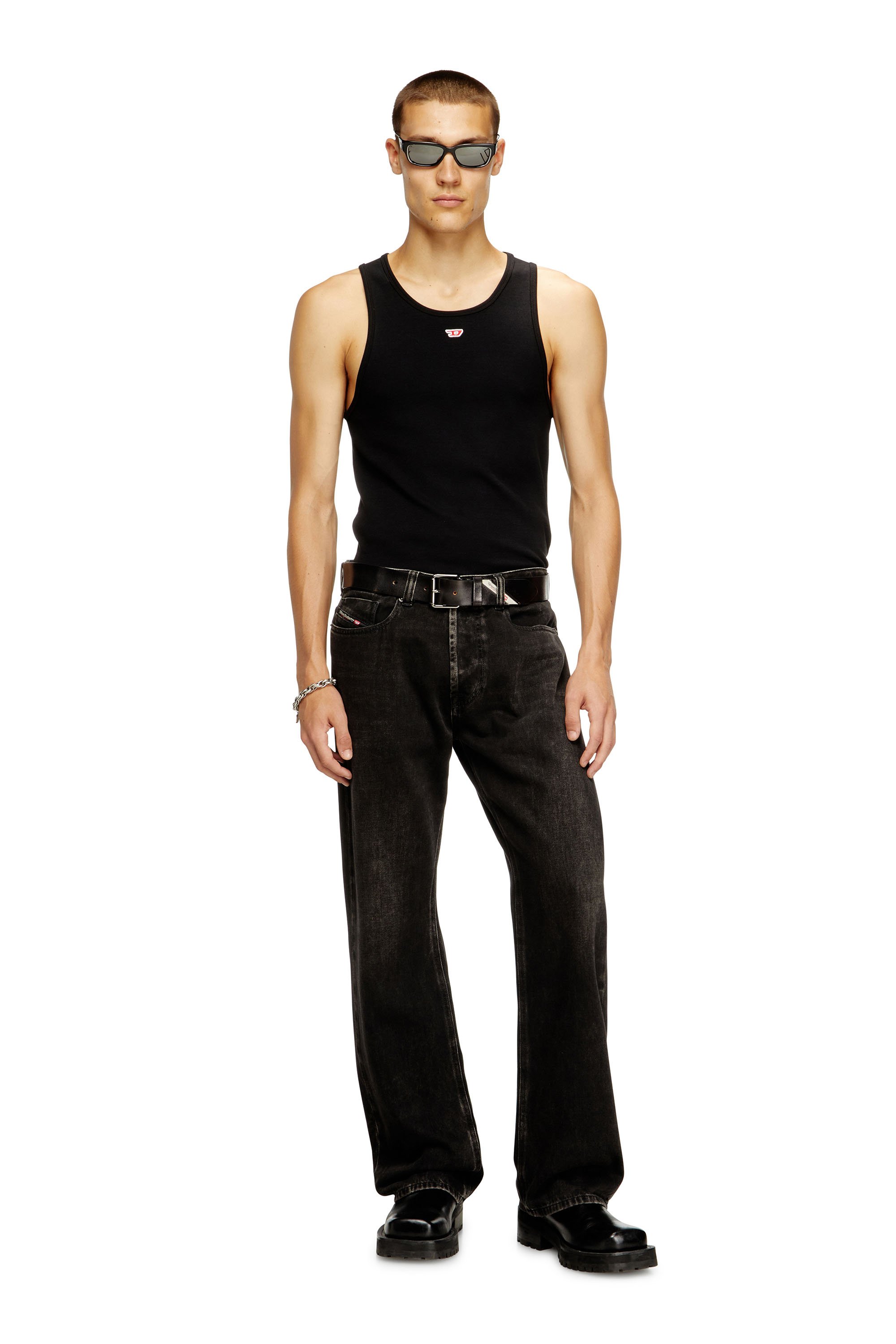 Diesel - T-LIFTY-D, Male's Tank top with mini D logo patch in ブラック - 2