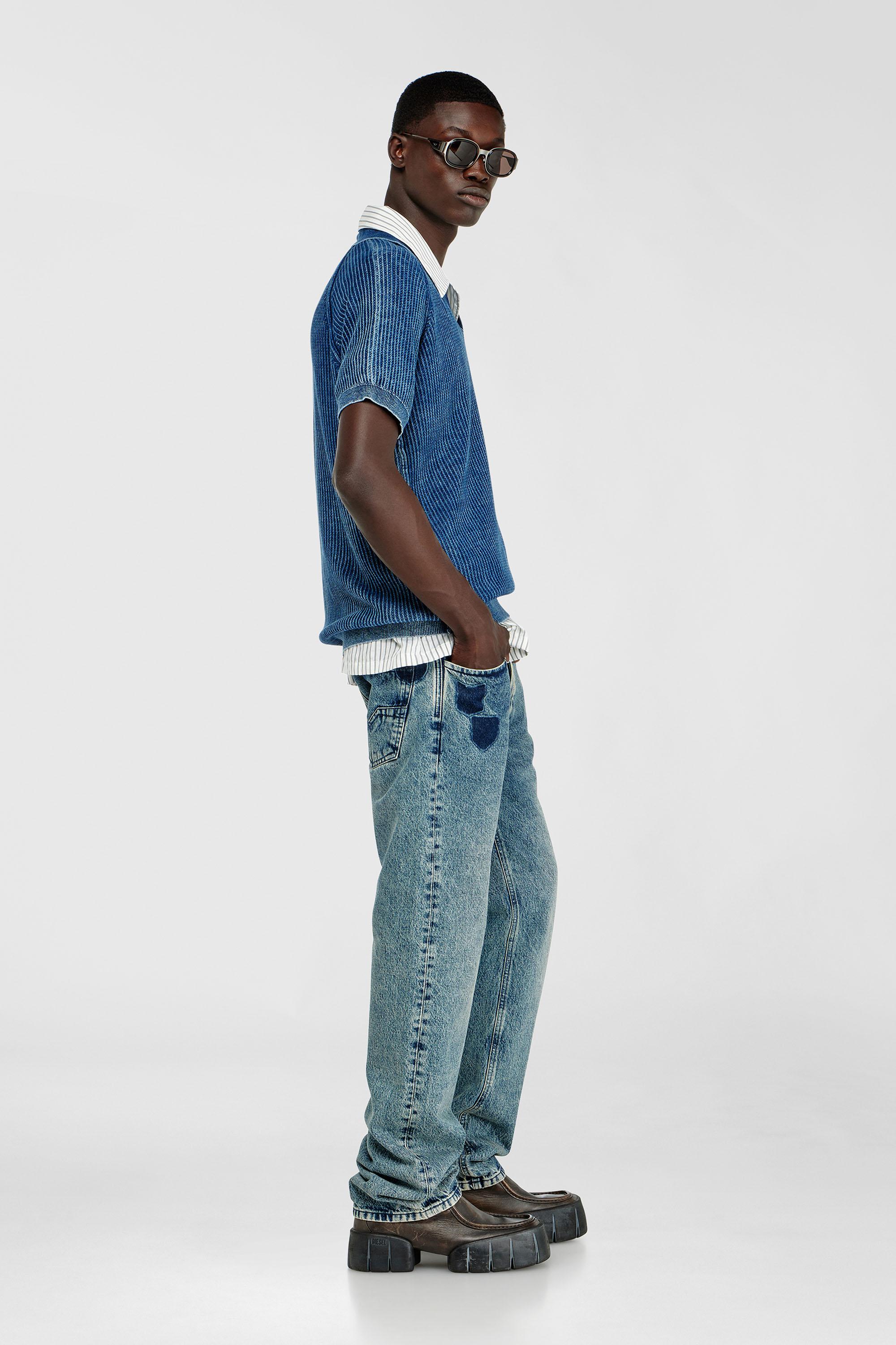 Diesel - Male's Regular Jeans 1985 Larkee 0IFBV, ミディアムブルー - 3