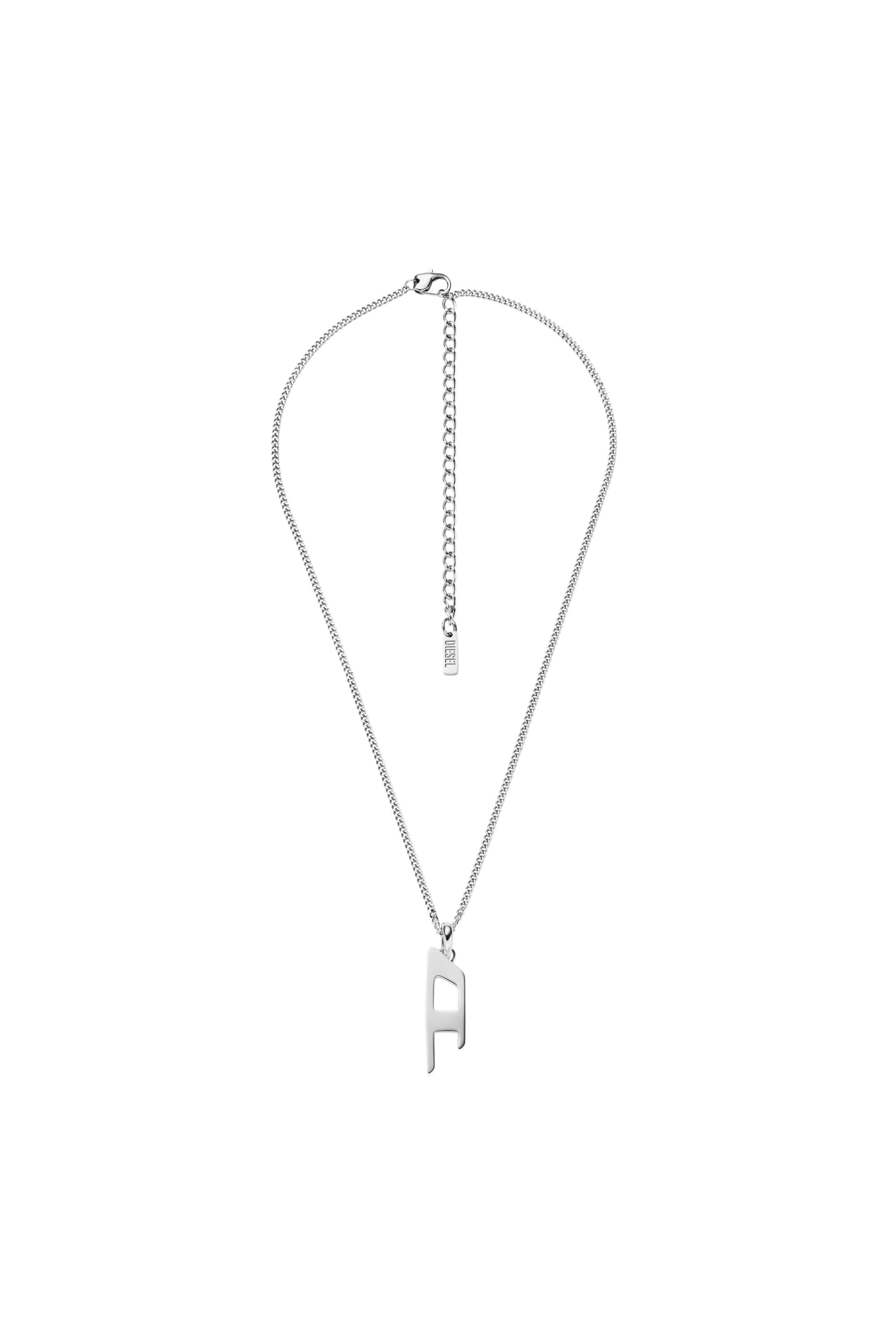 Diesel - DX1625040 JEWELLERY, Unisex's Stainless steel d logo pendant necklace in シルバー - 1