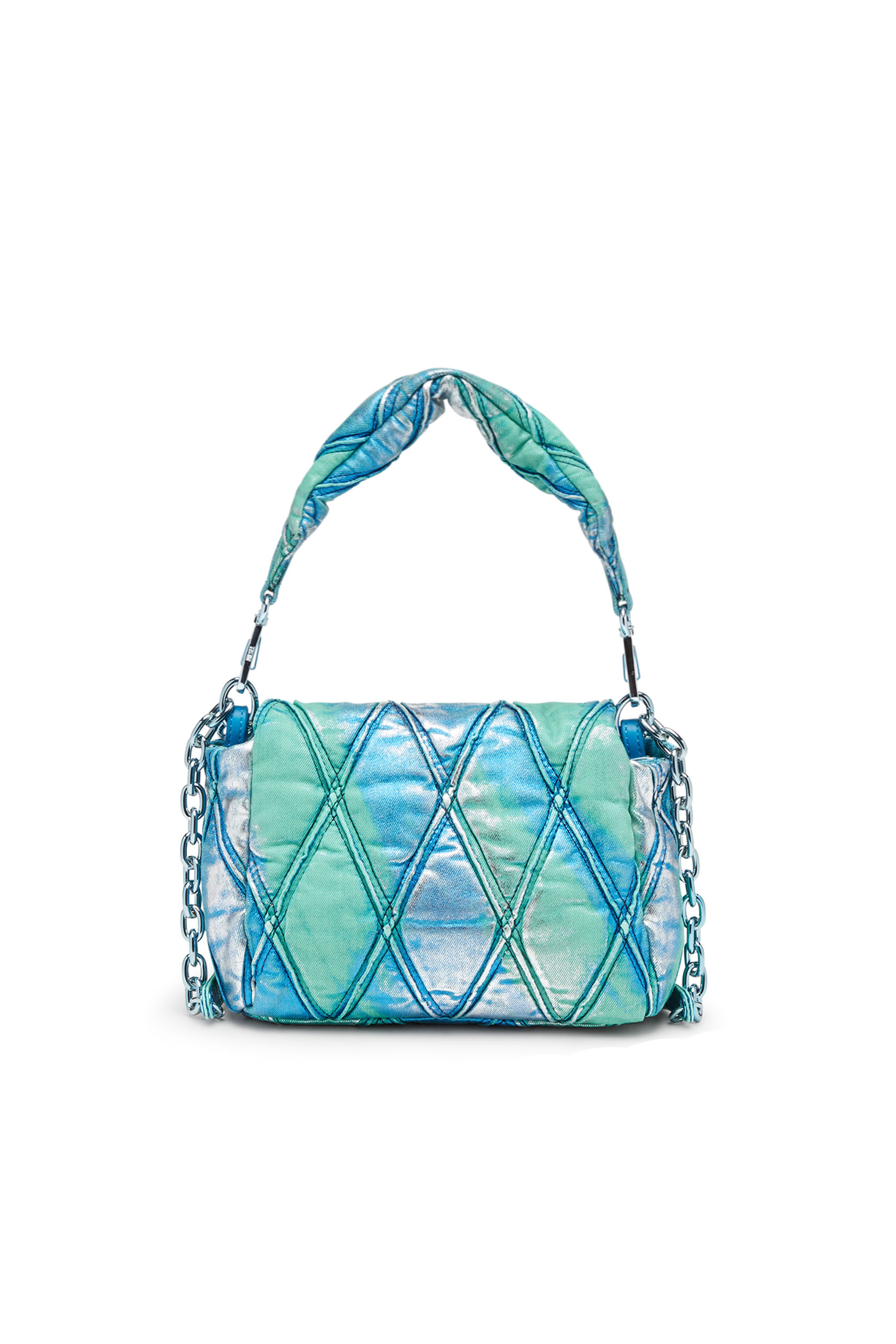 Diesel - CHARM-D SHOULDER S, Female's Charm-D S-Small handbag in quilted pop colour denim in アジュール - 2