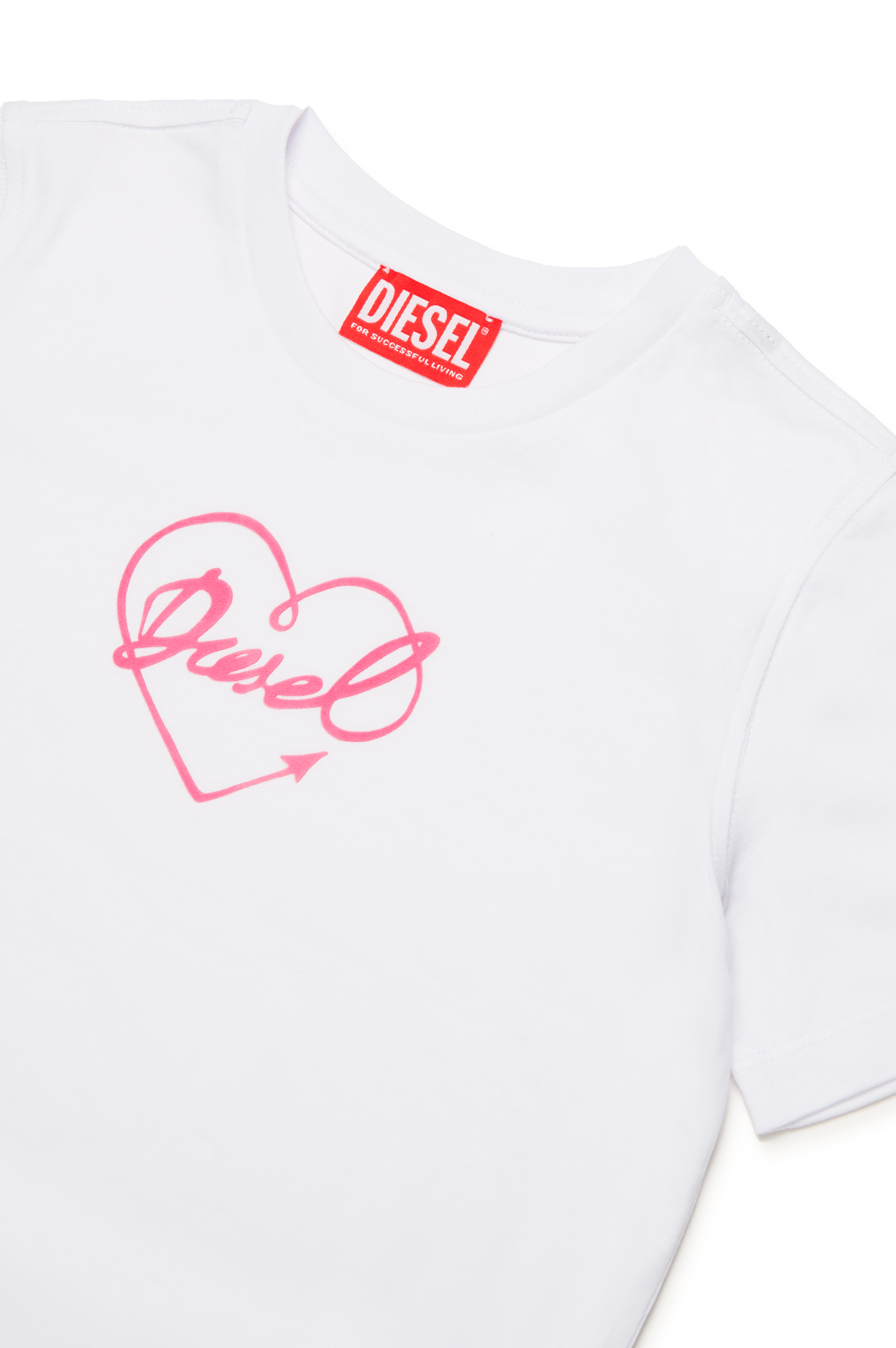 Diesel - TREGL4, Female's T-shirt with flocked logo heart in ホワイト - 3