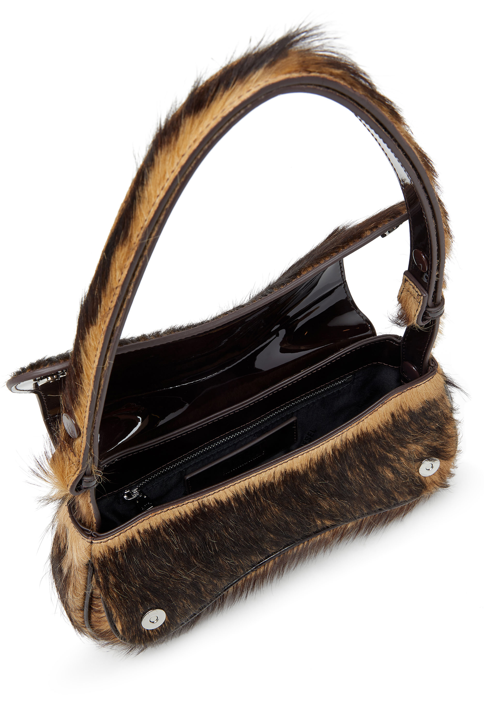 Diesel - PLAY CLUTCH, Female's Play-Clutch in coloured hairy leather in ブラウン - 5