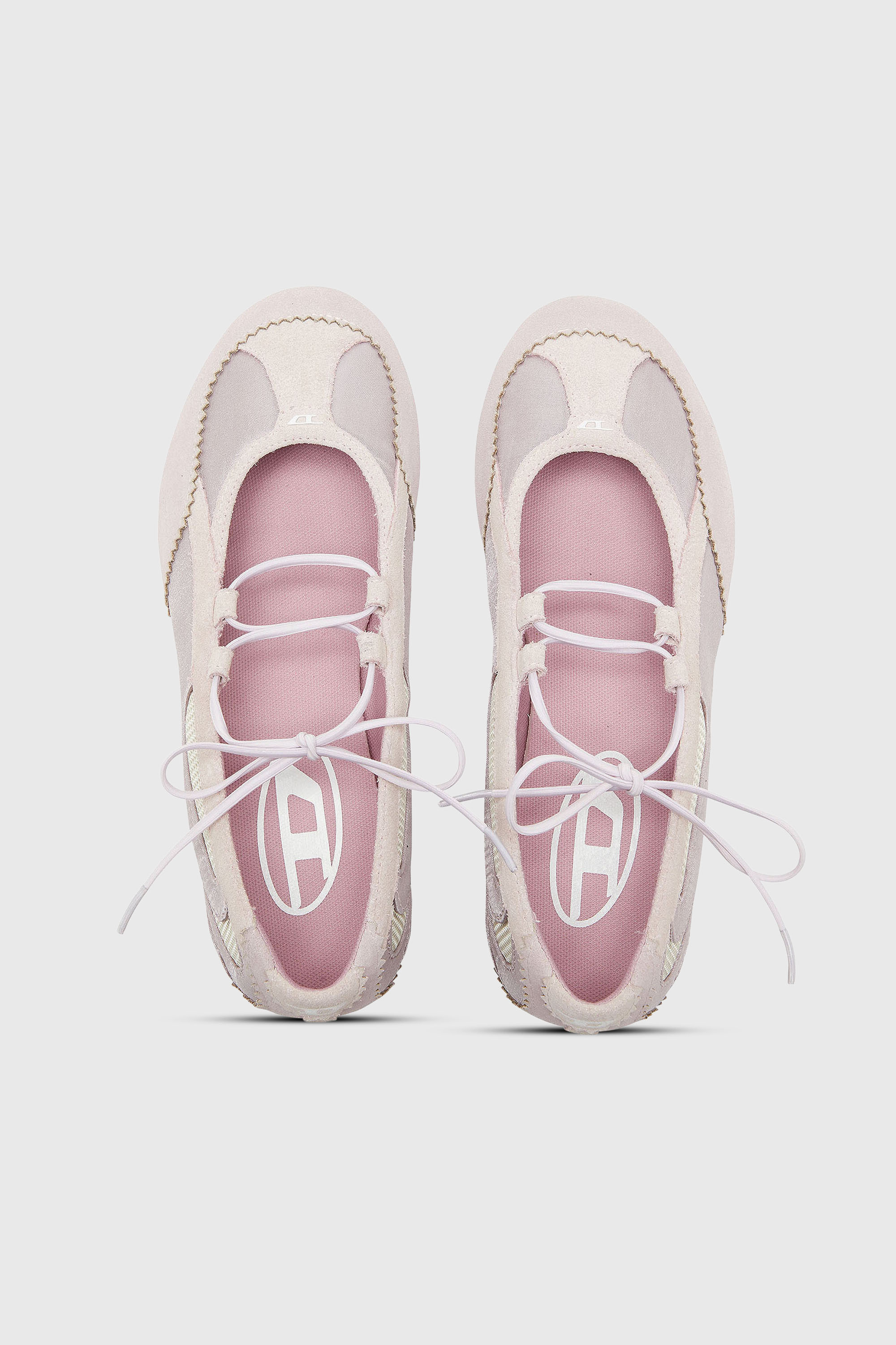 Diesel - D-MILE BALLERINA LACE UP II W, Female's バレエスニーカー in ピンク / ホワイト - 5