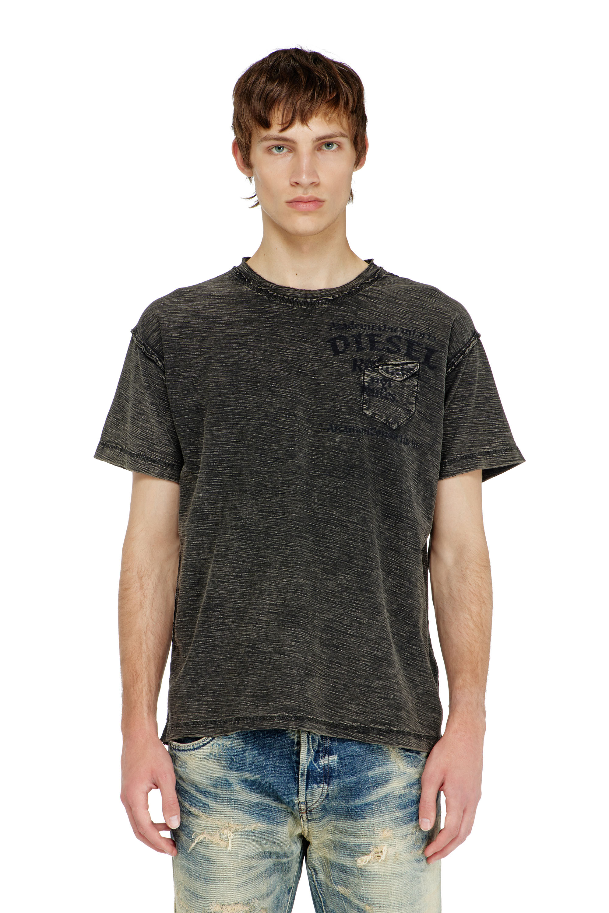 Diesel - T-ARDY, Male's Tシャツ in ダークグレー - 3
