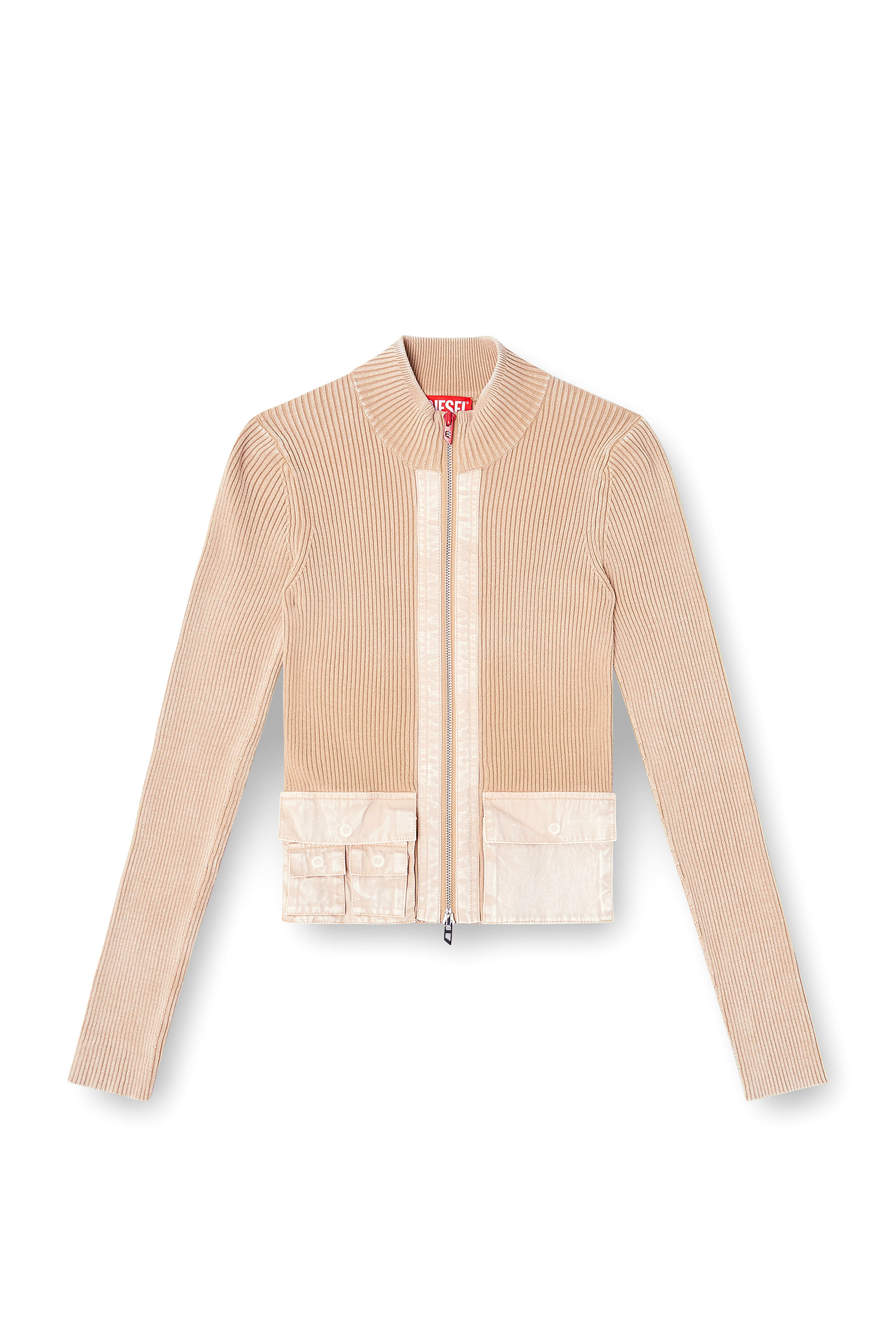 Diesel - M-MELISSA, Female's ジップアップカーディガン in ベージュ - 2