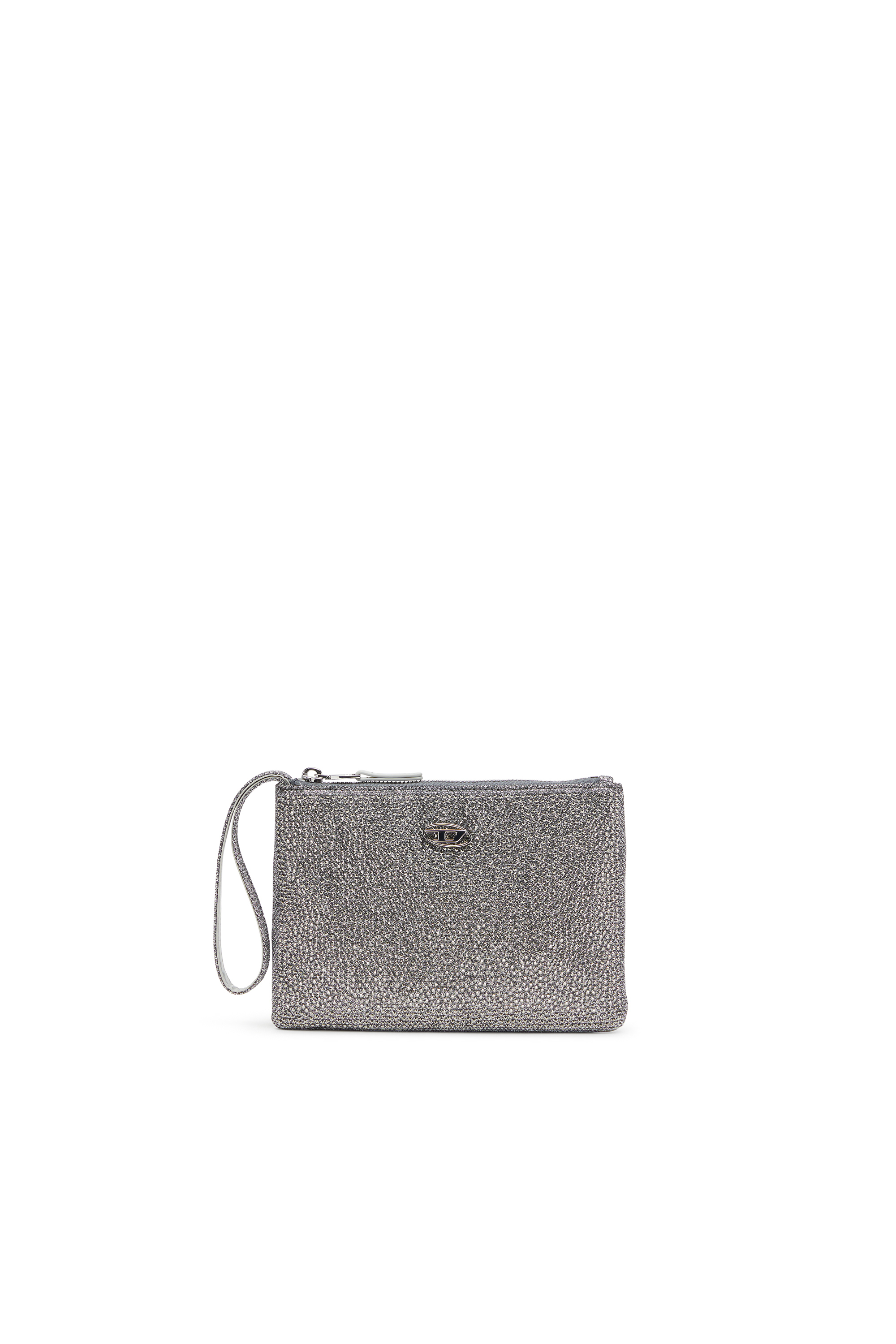 Diesel - PLAY POUCH II, Female's Pouch in crystal lurex fabric in シルバー - 1