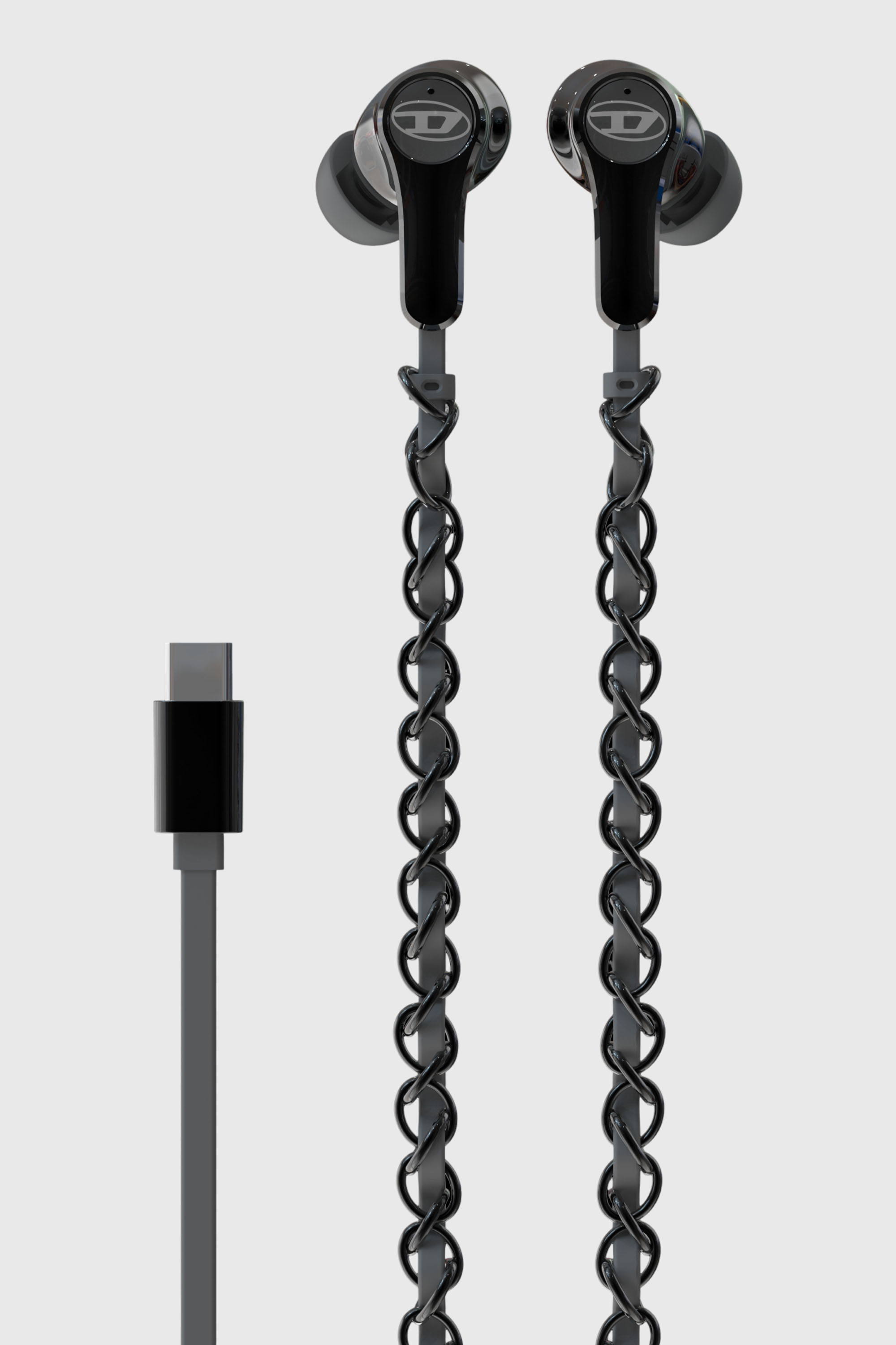 Diesel - 60686 WIRED EARBUDS WIRED EARBUDS, Unisex's Black wired earbuds and charms in ブラック - 2
