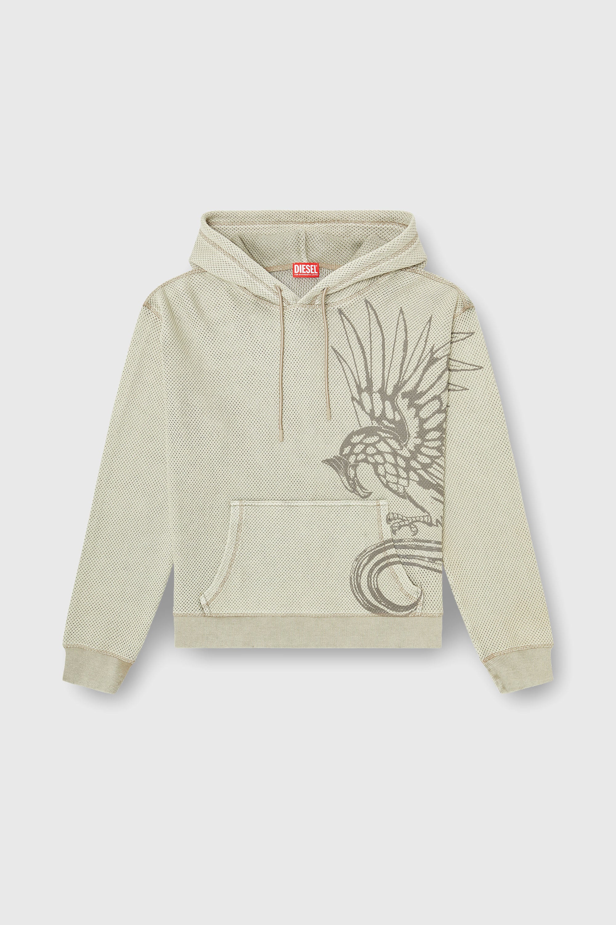 Diesel - S-NORM-HOOD-AA1, Male's プルオーバーパーカー in ベージュ - 2