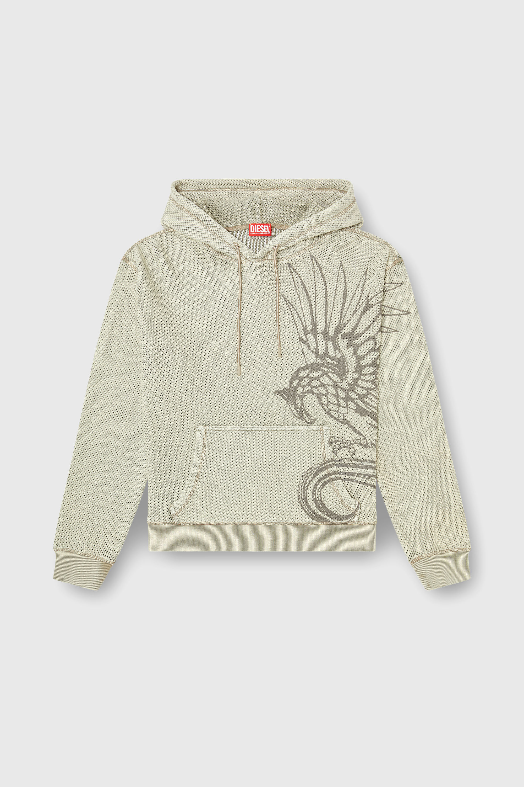 Diesel - S-NORM-HOOD-AA1, Male's プルオーバーパーカー in ベージュ - 2