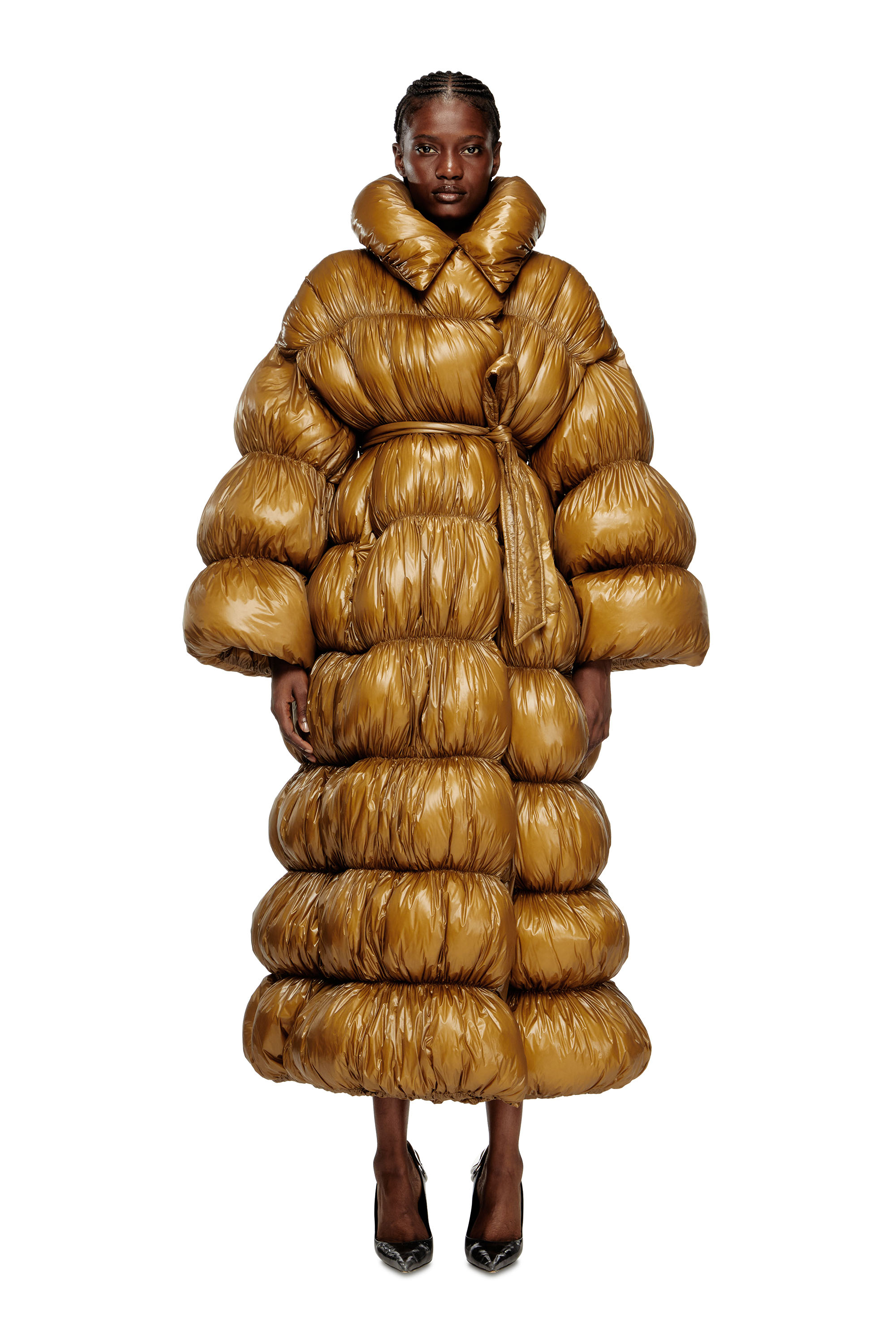 Diesel - W-INONA-LONG, Female's ダウンコート in ブラウン - 3