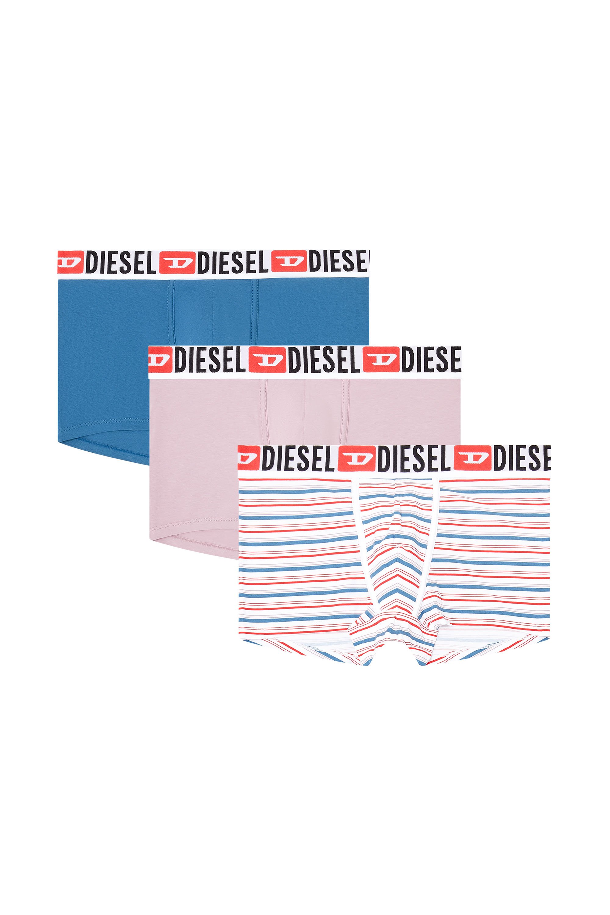 Diesel - UMBX-DAMIENTHREEPACK, Male's ボクサーパンツ 3枚パック in ピンク/ブルー - 4