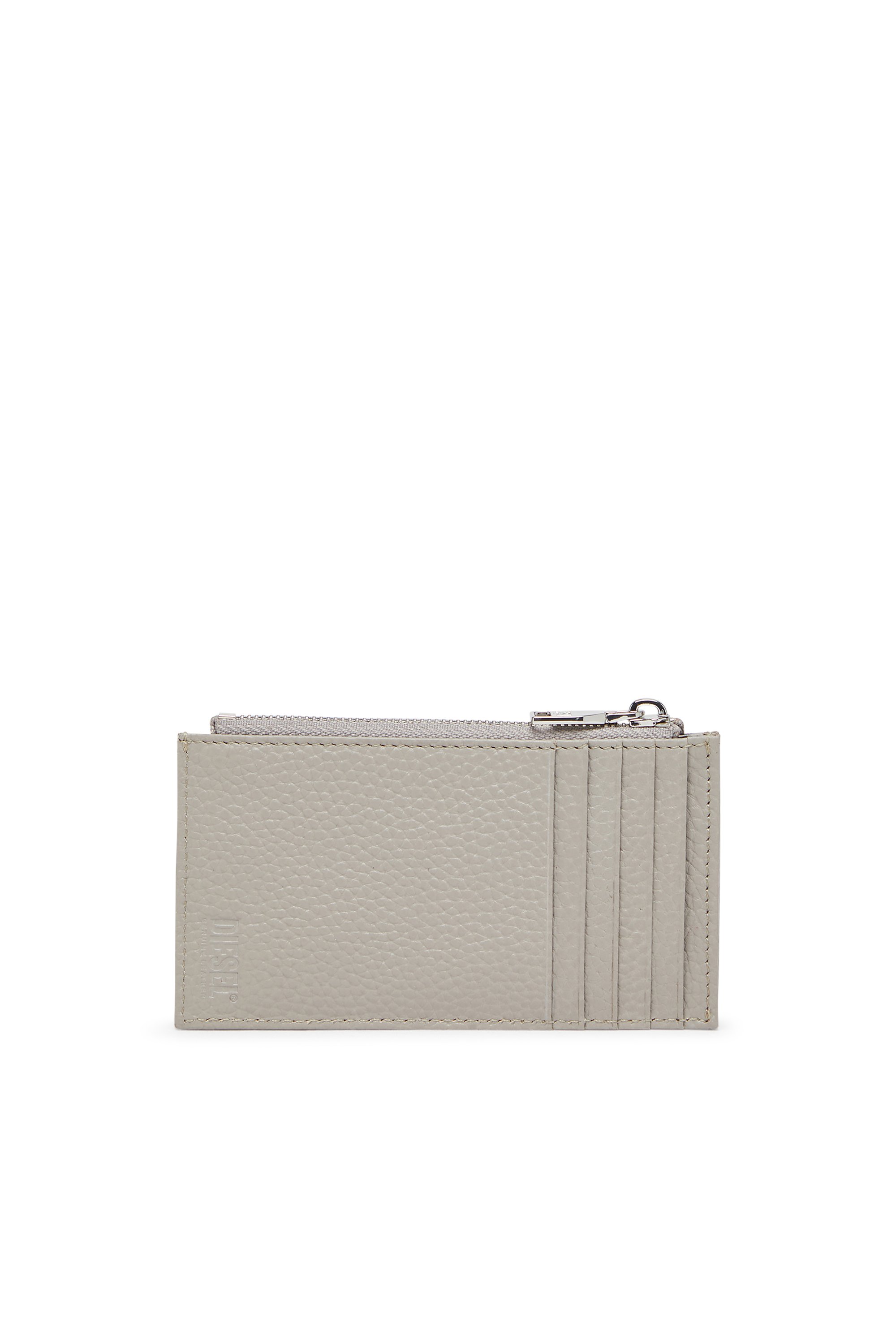 Diesel - HISSU EVO CARD HOLDER III, Male's Flat card holder in grainy leather in グレー - 2