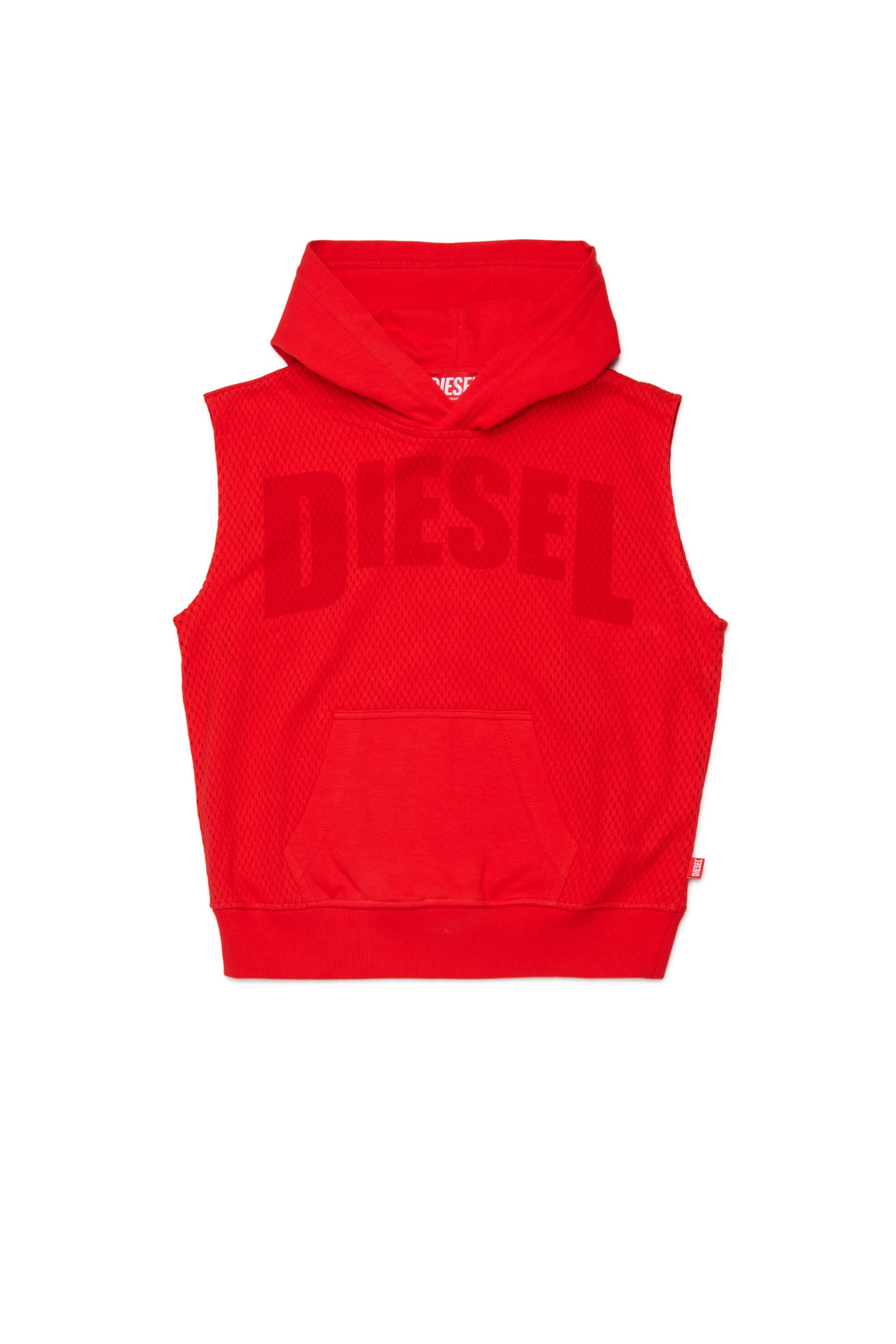 Diesel - SMESH OVER, Male's スリーブレスプルオーバーパーカー in レッド - 1