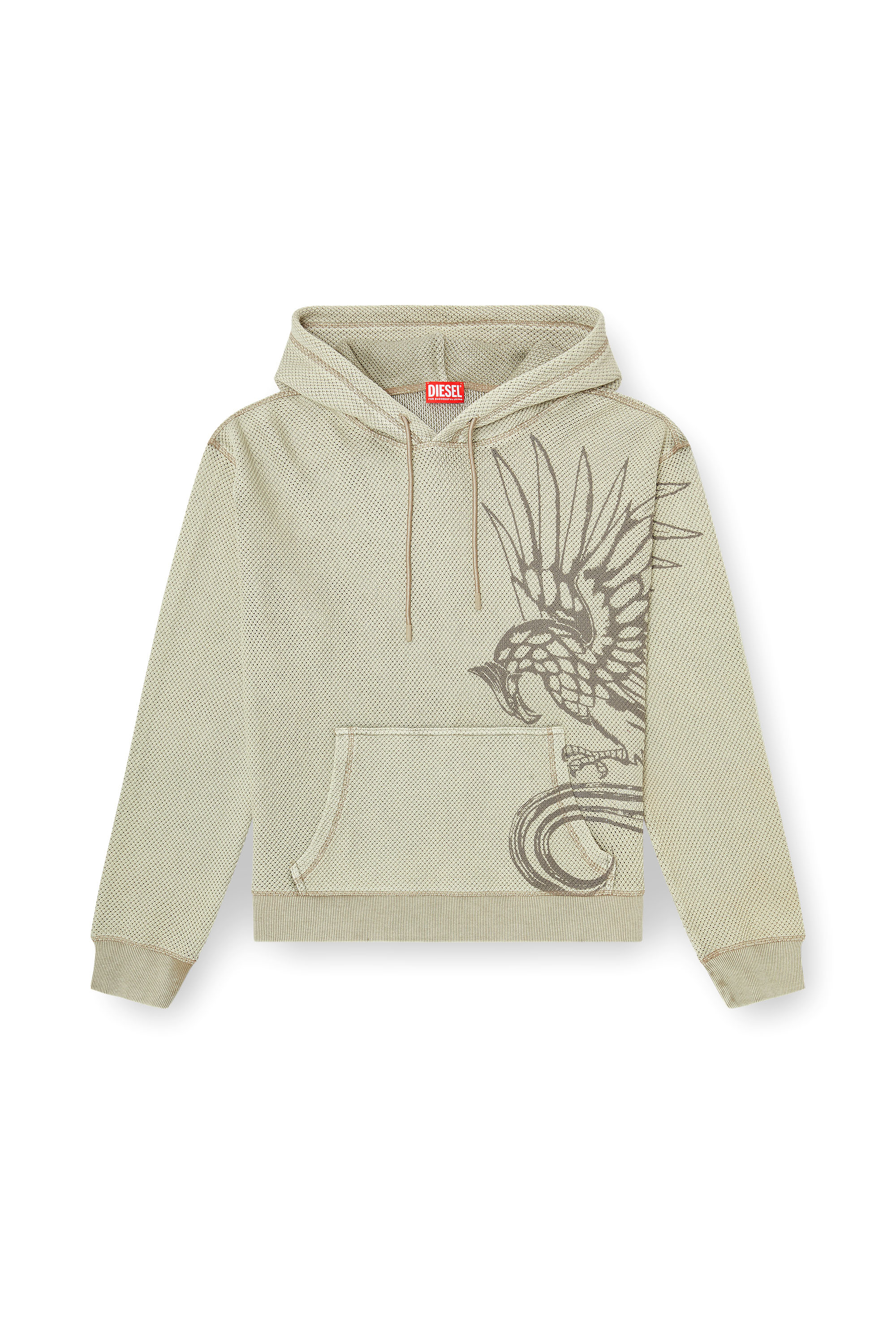 Diesel - S-NORM-HOOD-AA1, Male's プルオーバーパーカー in ベージュ - 3