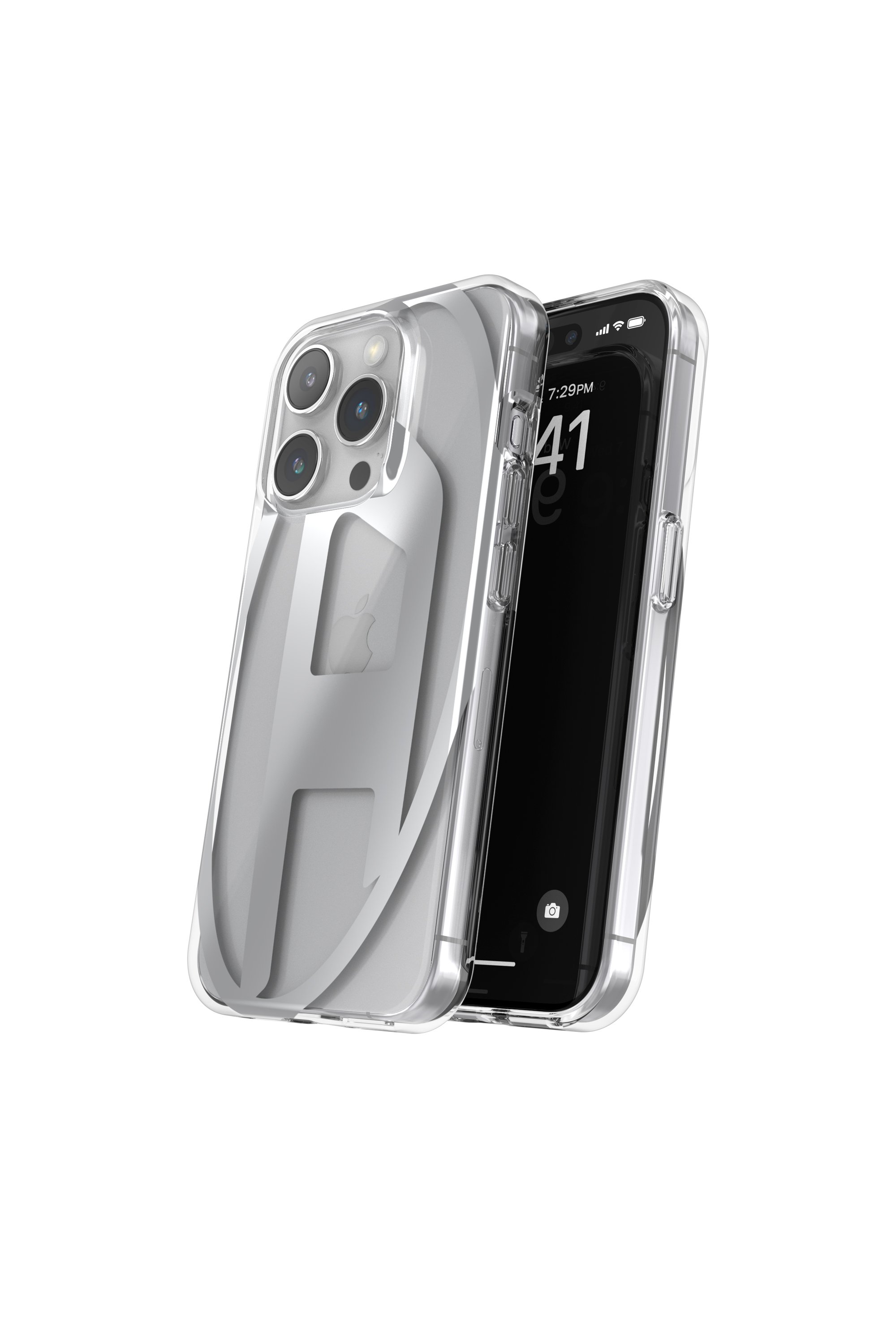 Diesel - 54202 MOULDED CASE, Unisex's iPhone 15 Pro クリアケース in シルバー - 3