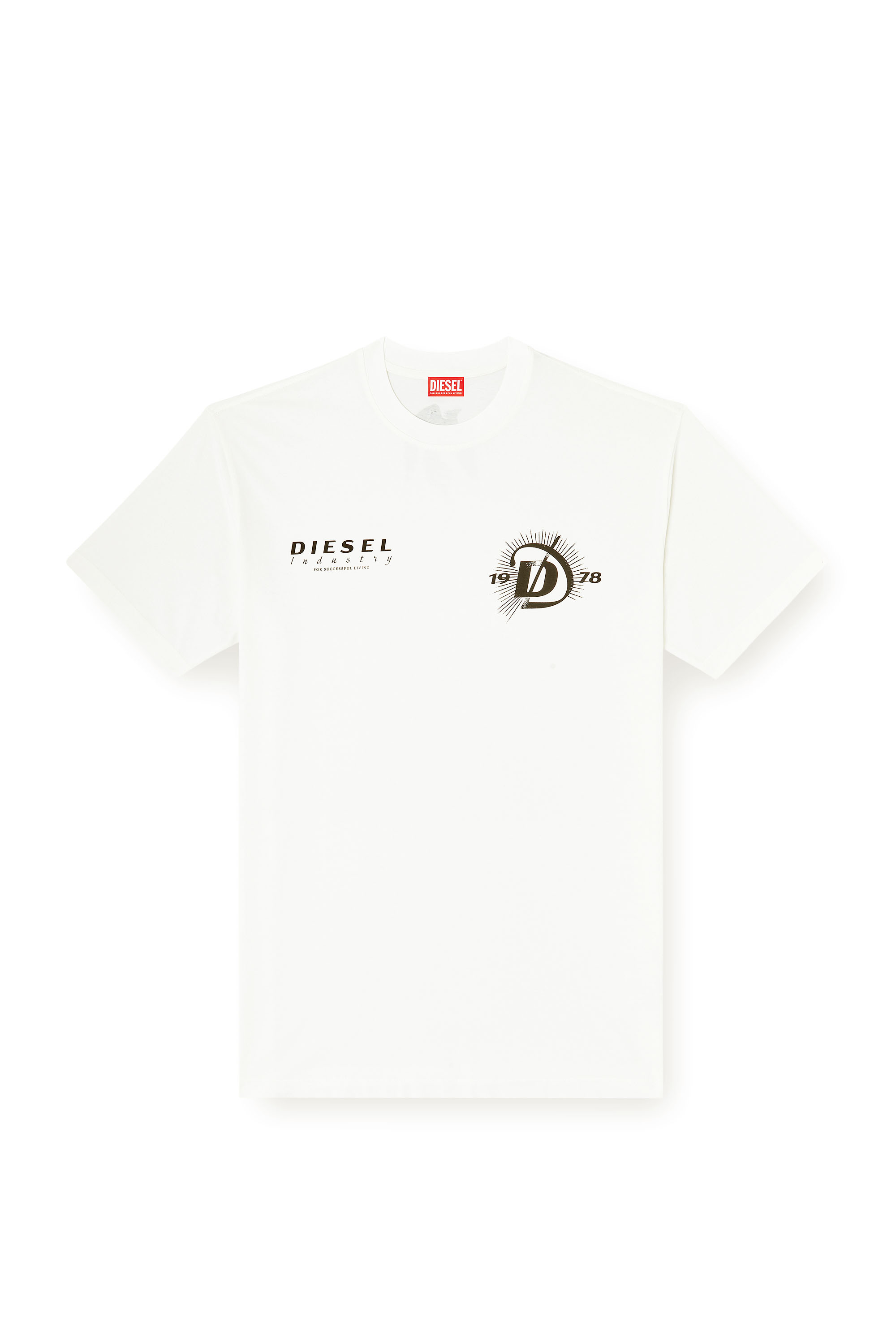Diesel - T-BOGGY-V6, Male's Jersey T-shirt with iconic prints in ホワイト - 2