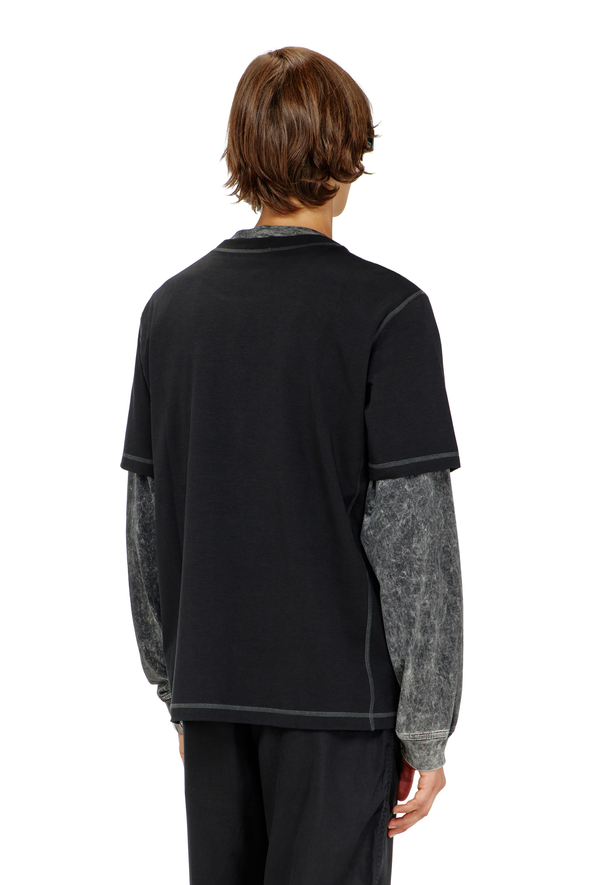 Diesel - T-MADJUST-TR, Male's Tシャツ in ダークグレー - 4