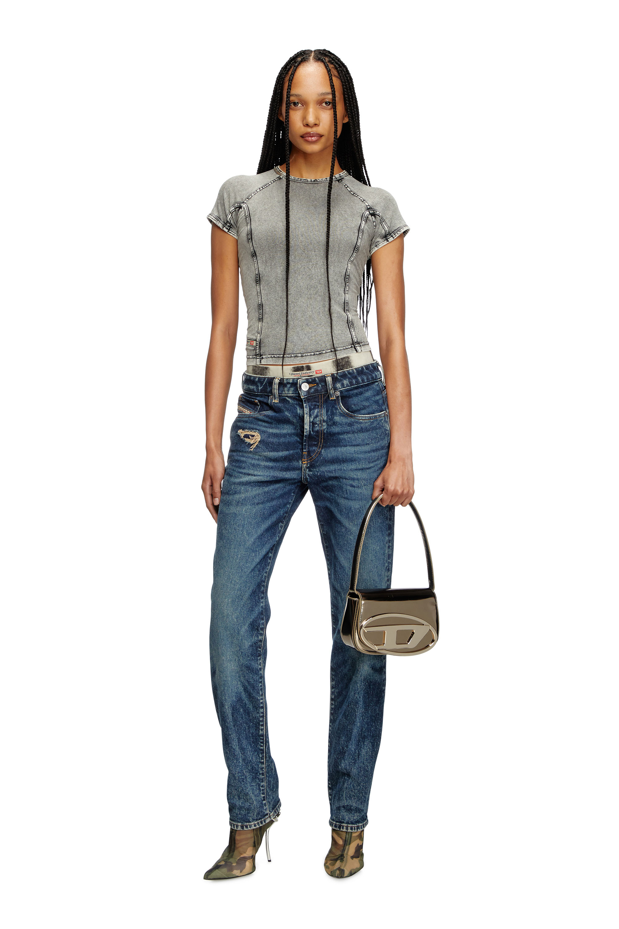 Diesel - 1DR, Female's カウレザーショルダーバッグ in ブロンズ - 1