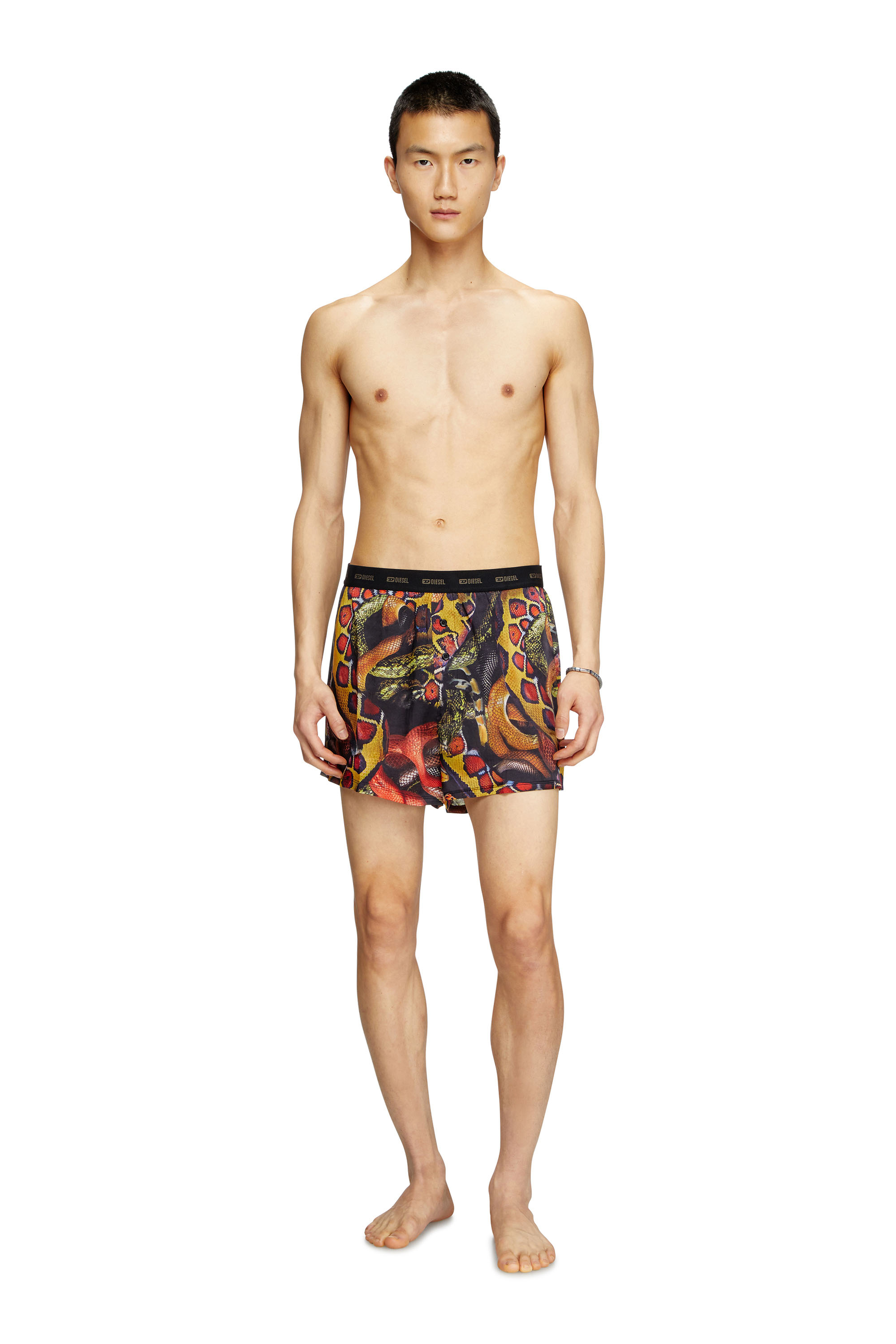 Diesel - STARK-UTLT-SNAKE, Male's Satin boxer shorts with snake print in マルチカラー - 2