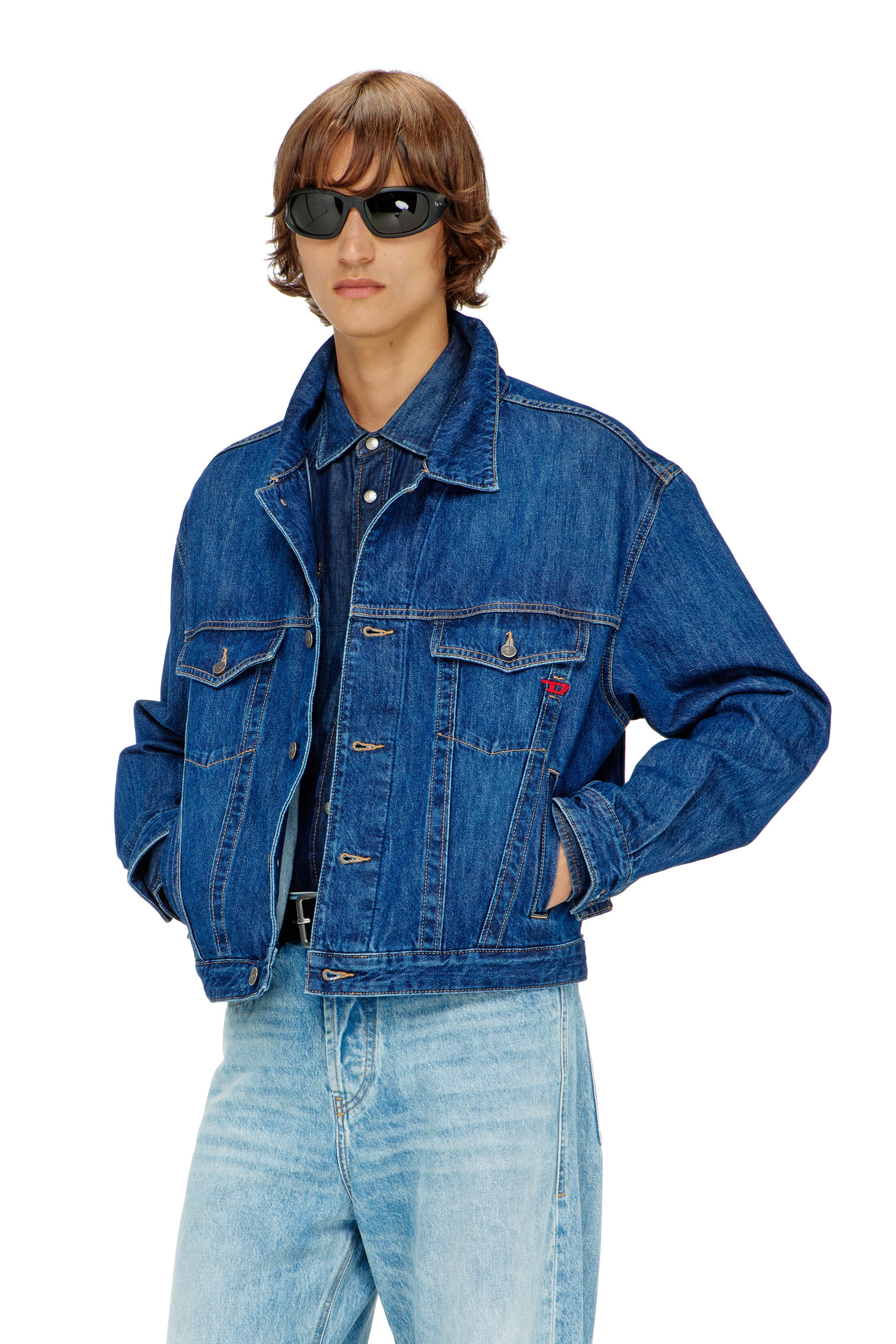 Diesel - D-RANGER, Male's デニムジャケット in ミディアムブルー - 1