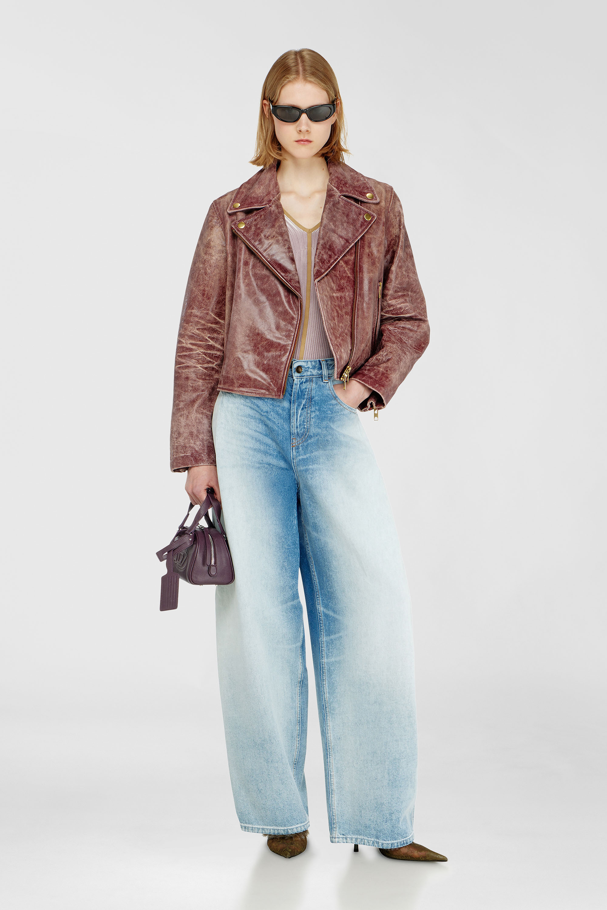 Diesel - L-UNATIC-T1, Female's レザージャケット in ブラウン - 2