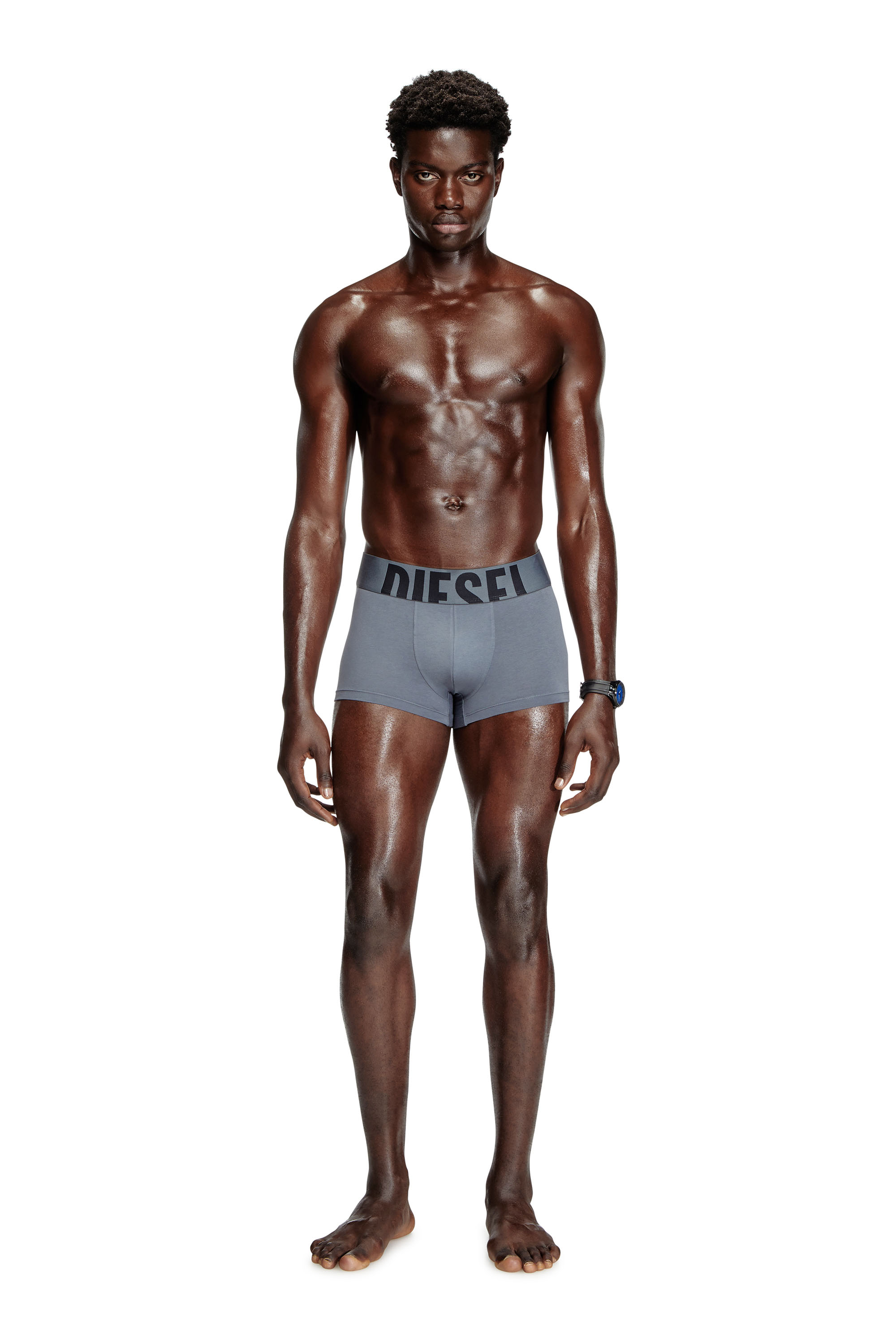 Diesel - UMBX-DAMIENTHREEPACK-5.5EL, Male's Three-pack boxer briefs in stretch cotton in レッド/グレー - 3