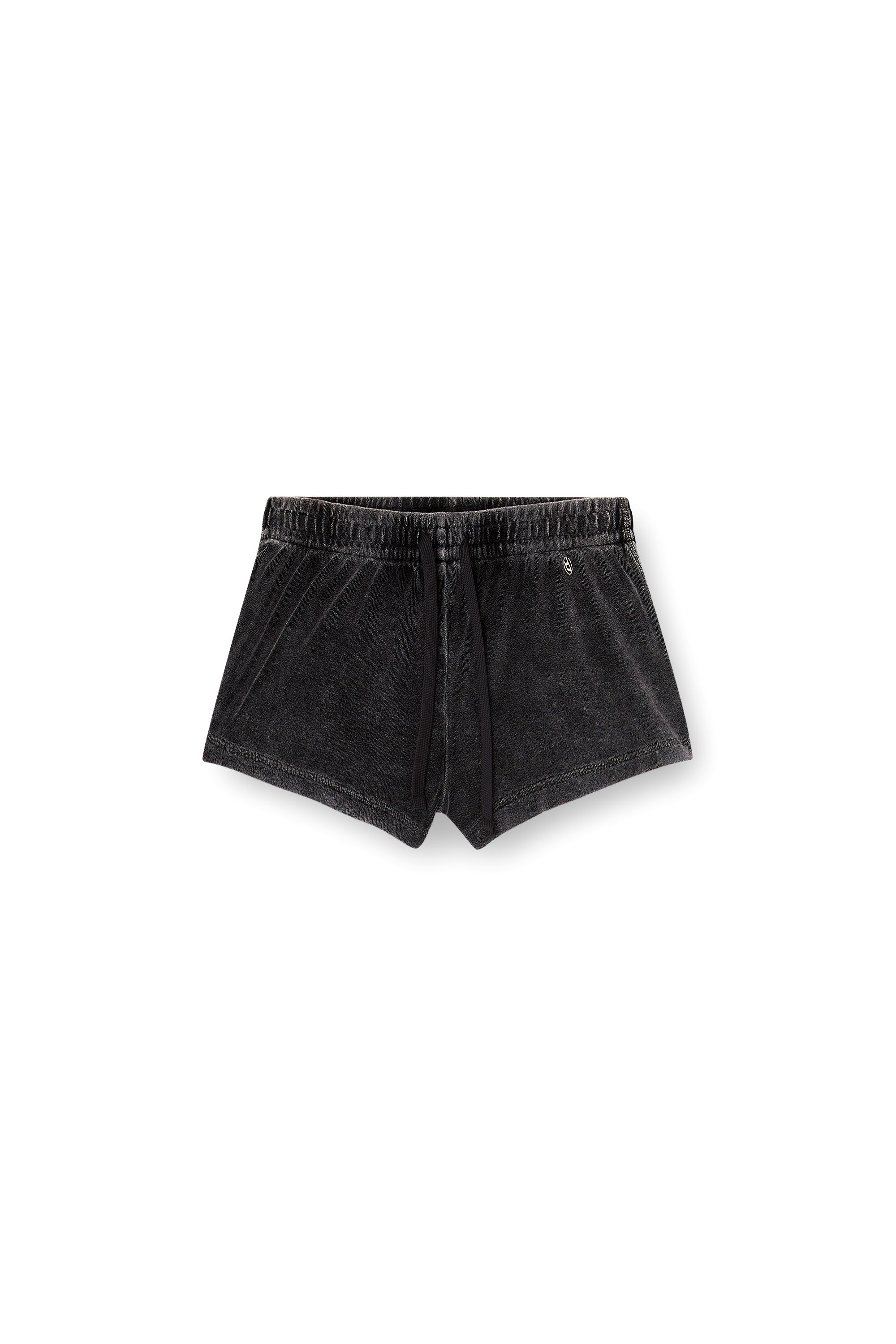 Diesel - VANESSA-DNM, Female's Shorts in treated towelling fabric in ダークグレー - 4