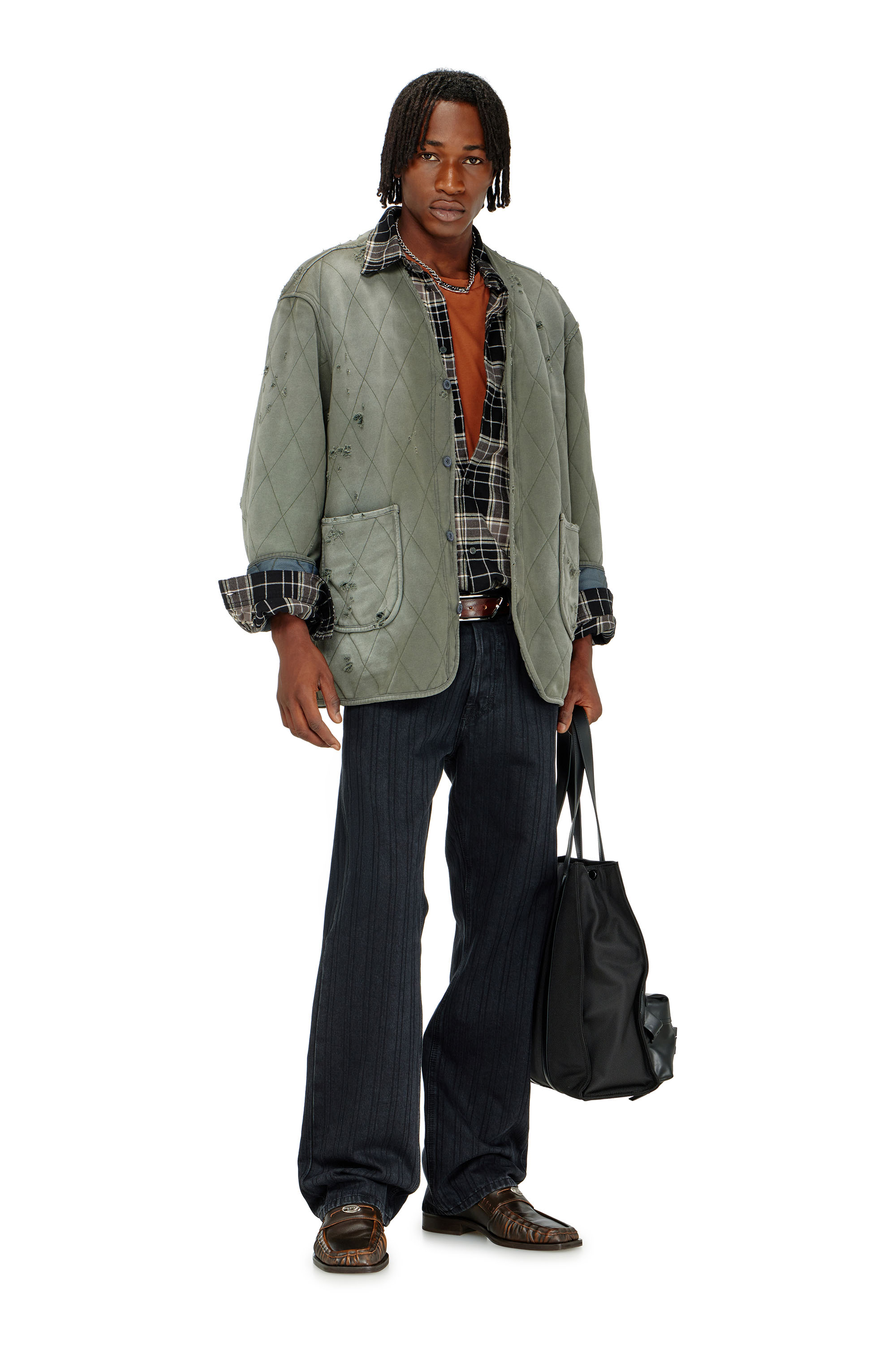 Diesel - Male's Relaxed Jeans 1980 D-Eeper 09Q12, ブラック/ダークグレー - 1