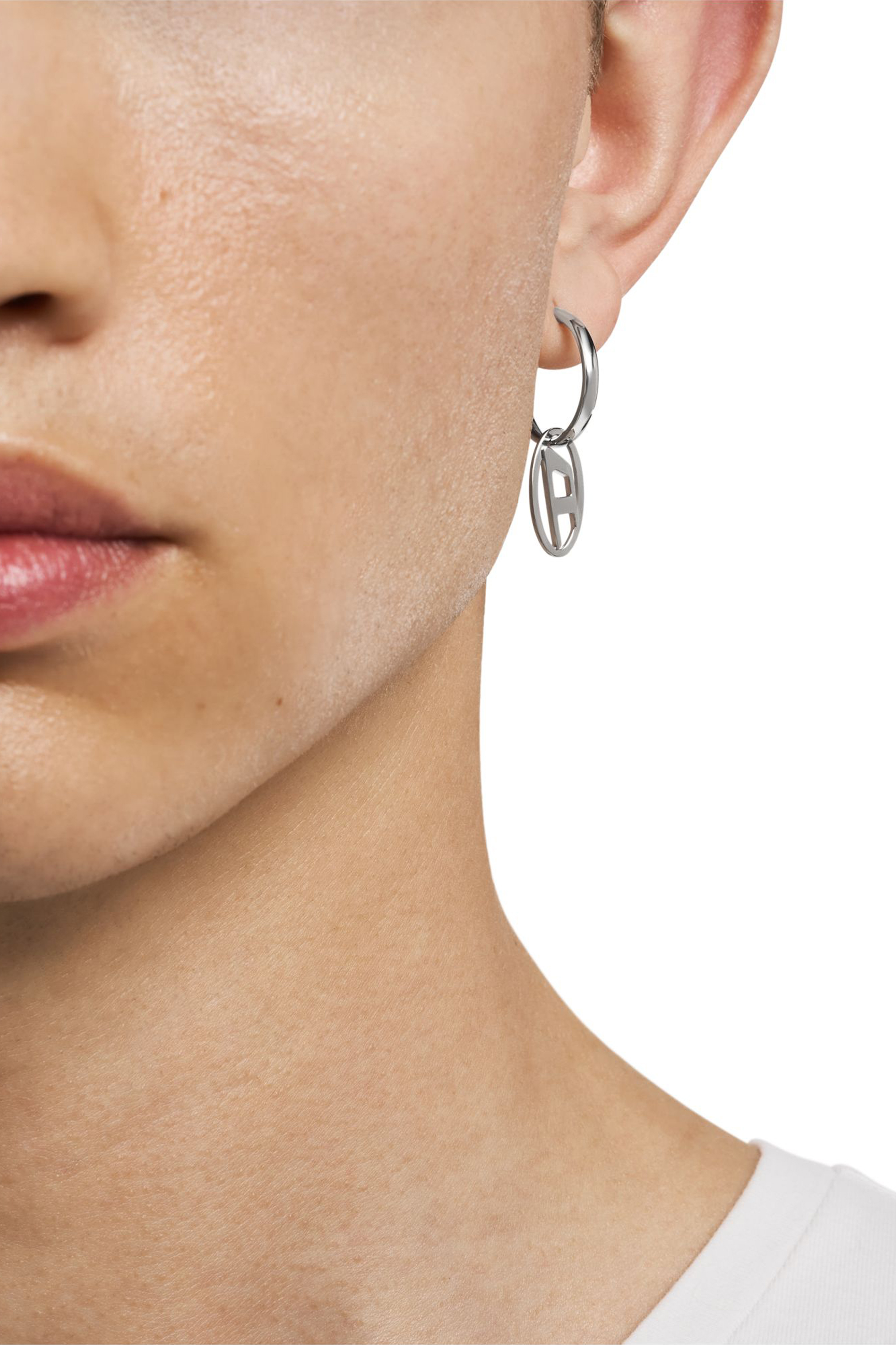 Diesel - DX1601040, Unisex's Stainless Steel Hoop Earring in シルバー - 3