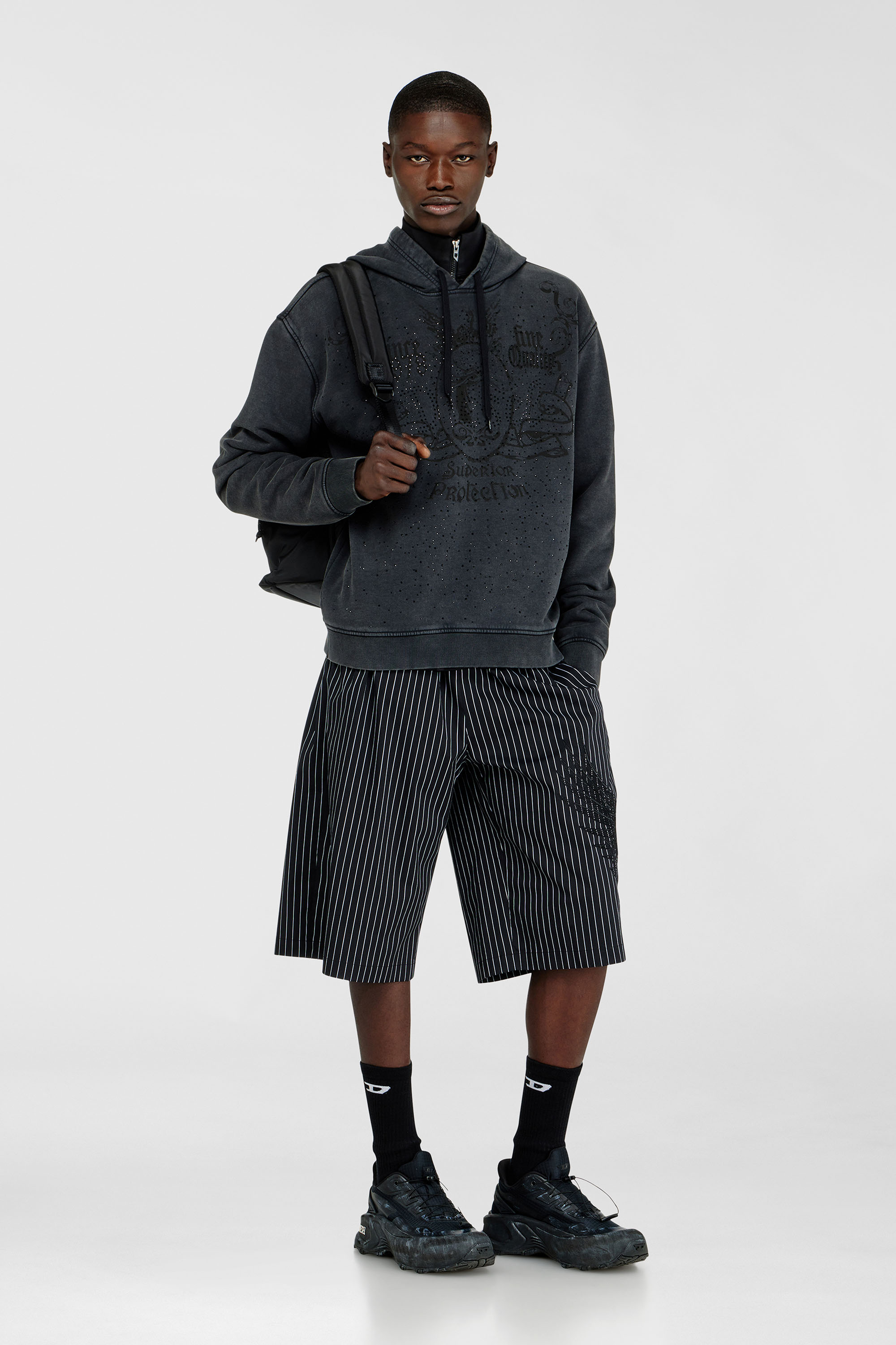 Diesel - S-NORM-HOOD-AA3, Male's プルオーバーパーカー in ダークグレー - 2