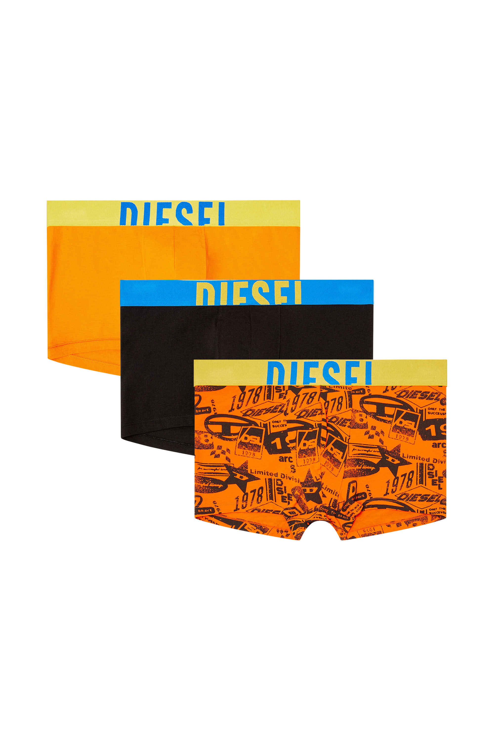 Diesel - DAMIEN-D-POP-3PACK-40, Male's ボクサーパンツ 3枚パック in オレンジ/イエロー - 2
