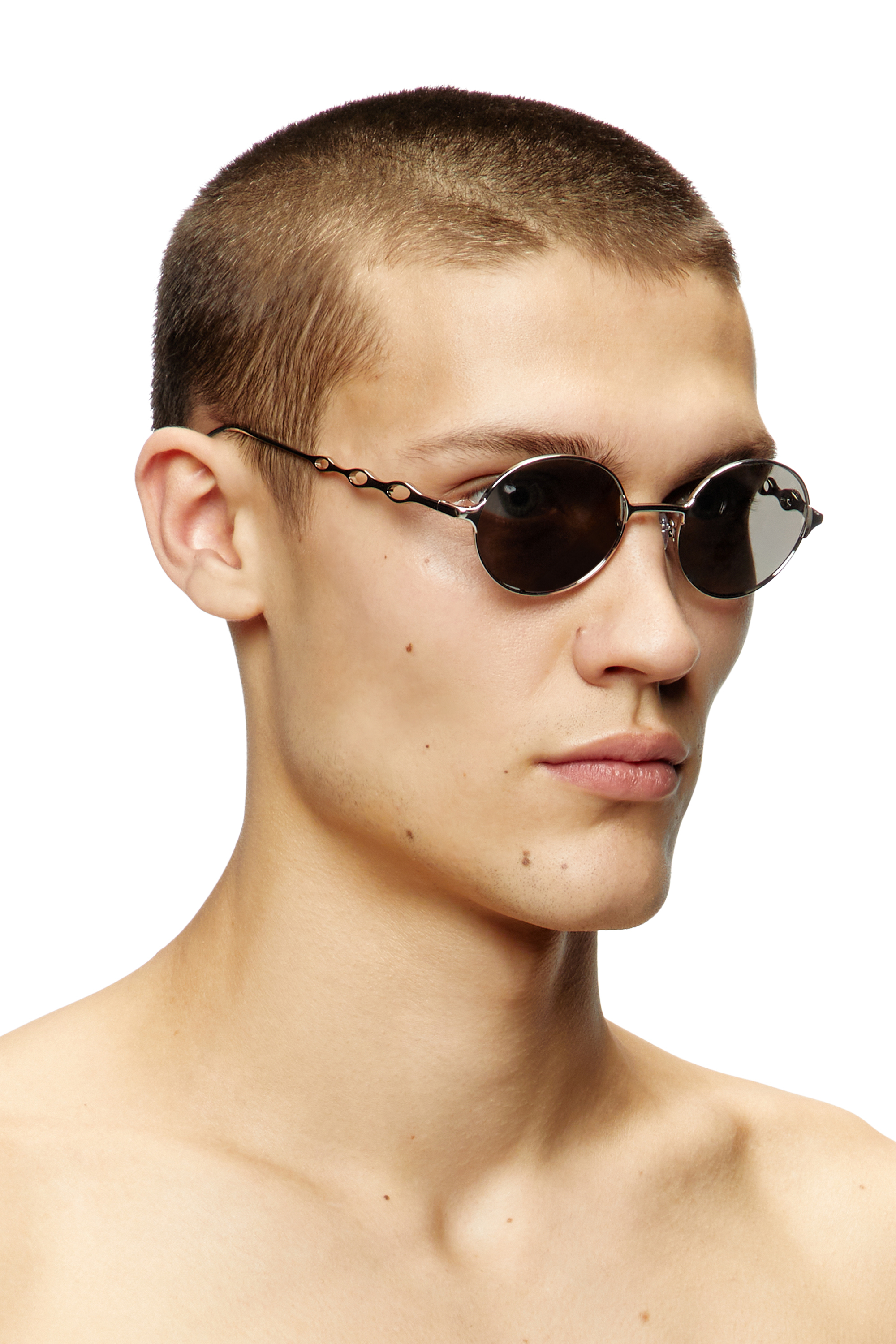 Diesel - 0DL1008, Unisex's Round sunglasses in シルバー - 4