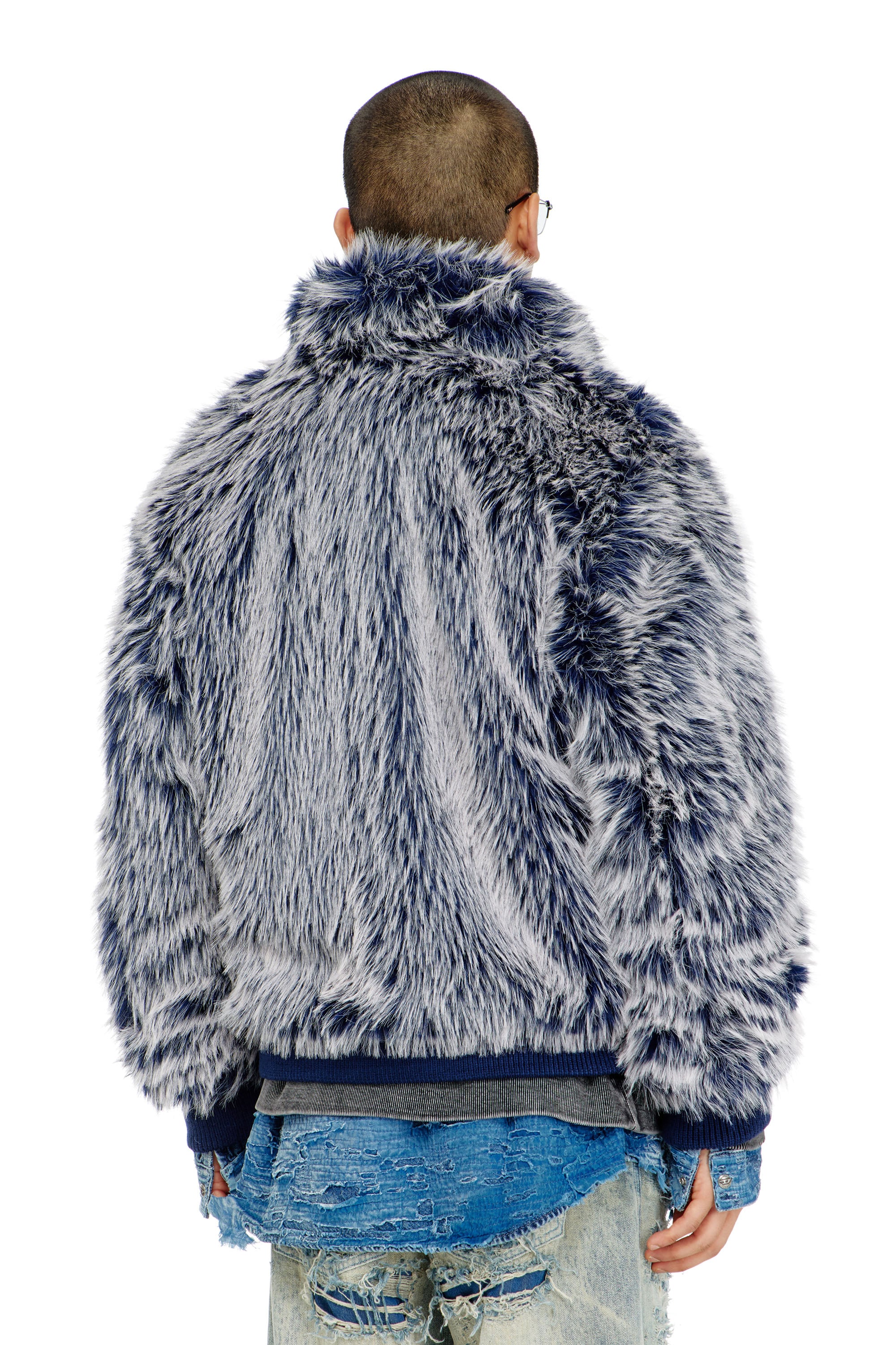 Diesel - W-VICTOR, Male's ジップアップジャケット in ミディアムブルー - 4