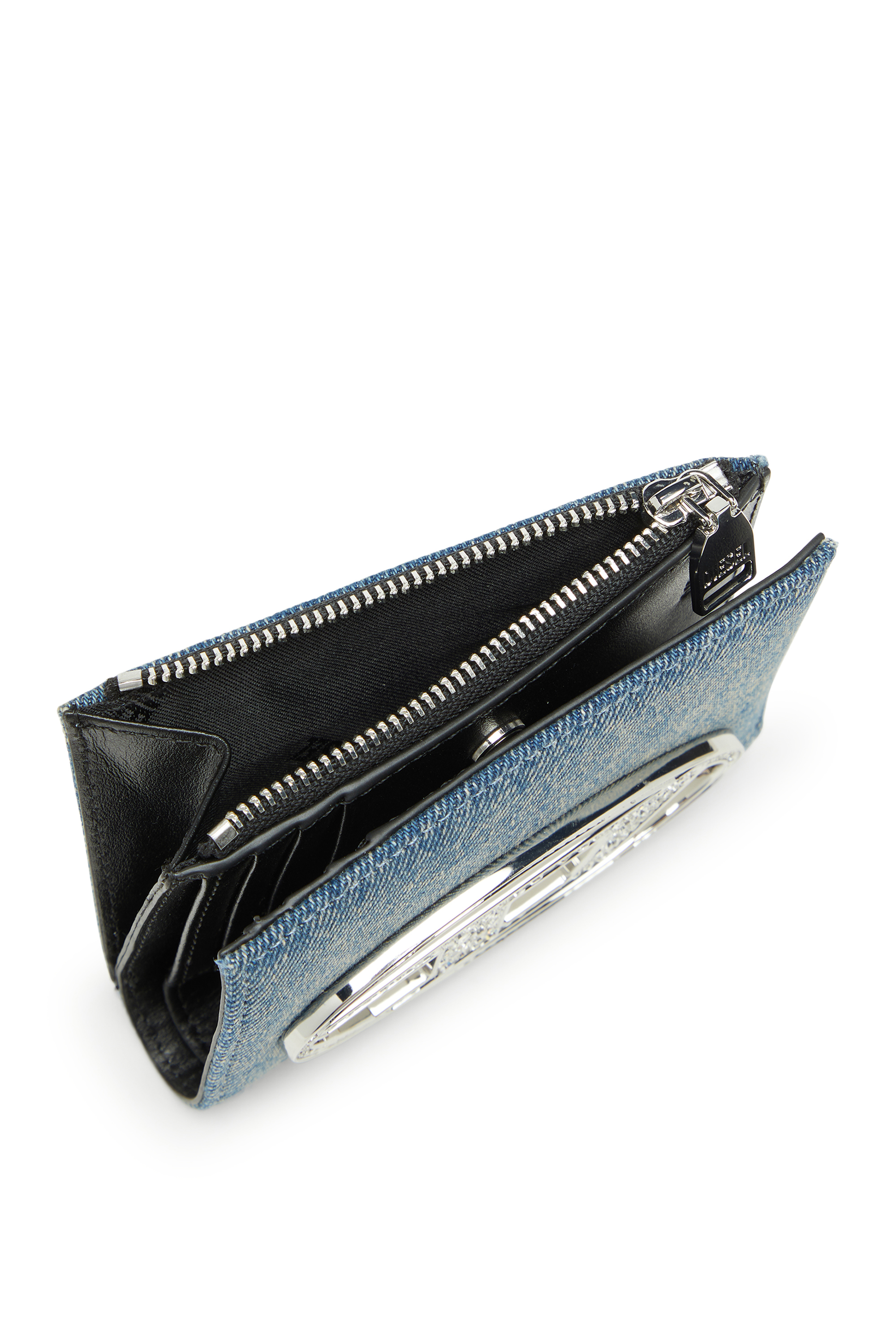 Diesel - 1DR BI FOLD ZIP II, Female's 二つ折りウォレット in ブルー - 4