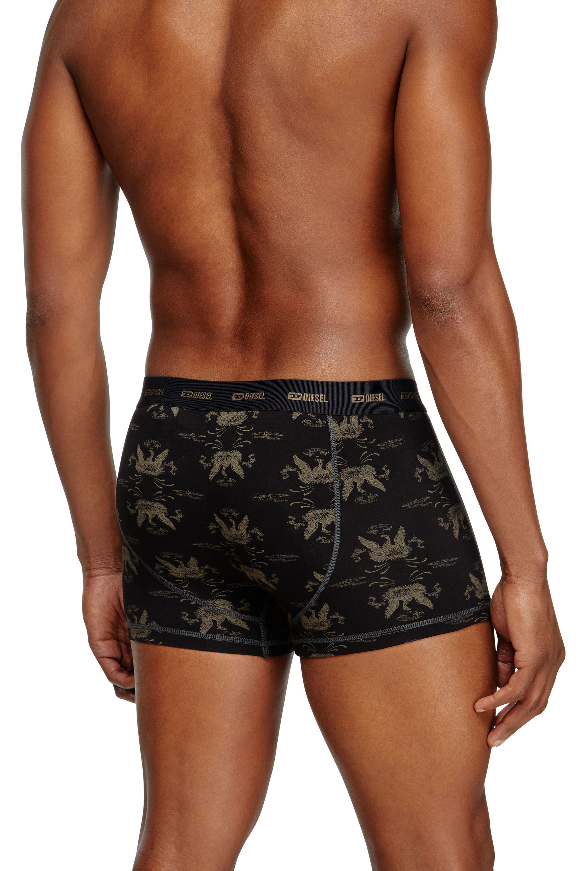 Diesel - DAMIEN-UTLT-3PACK, Male's 3-pack boxer briefs with Phoenix print in ブラック/ベージュ - 4