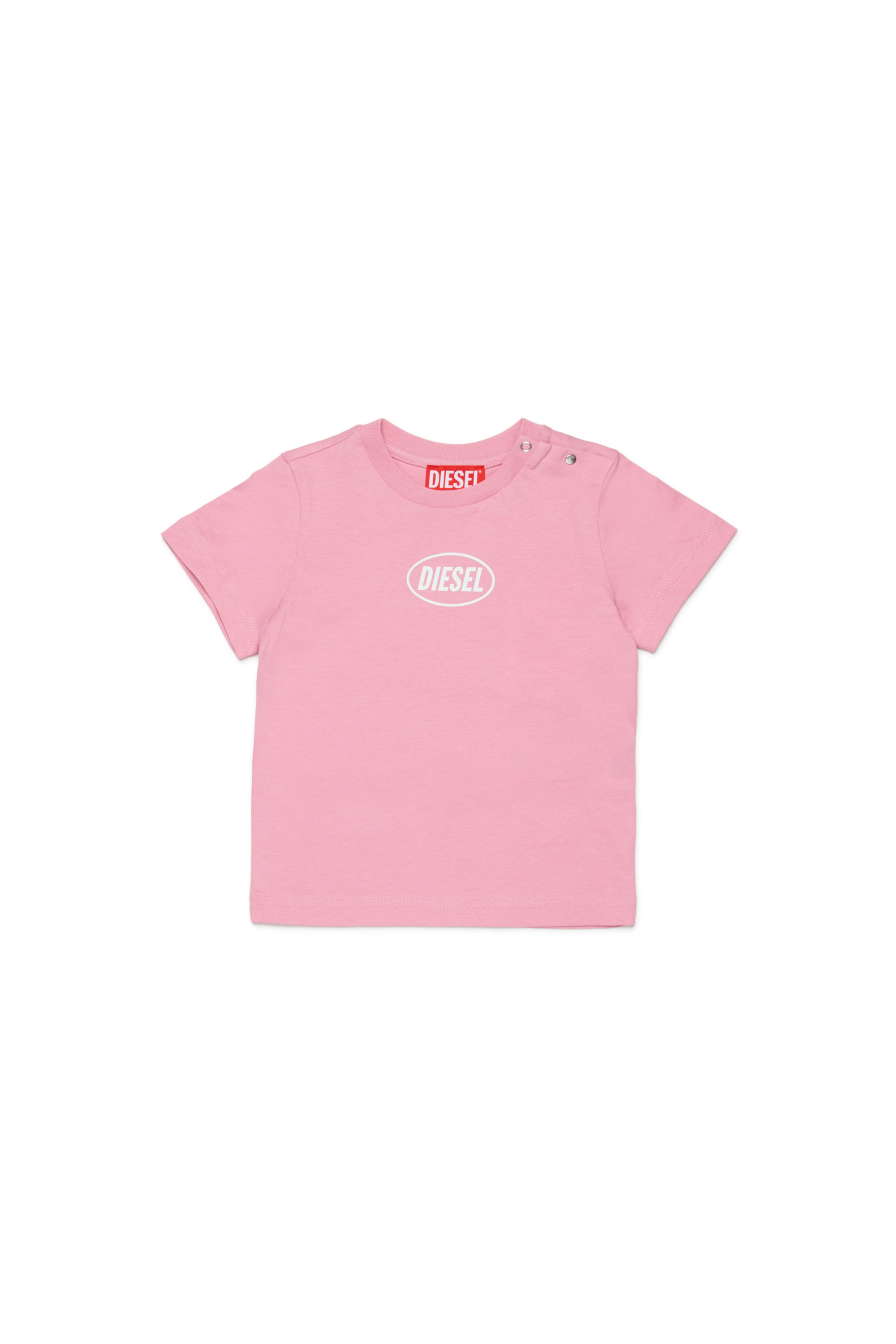 Diesel - TOLPYB, Unisex's Tシャツ in ピンク / ホワイト - 1